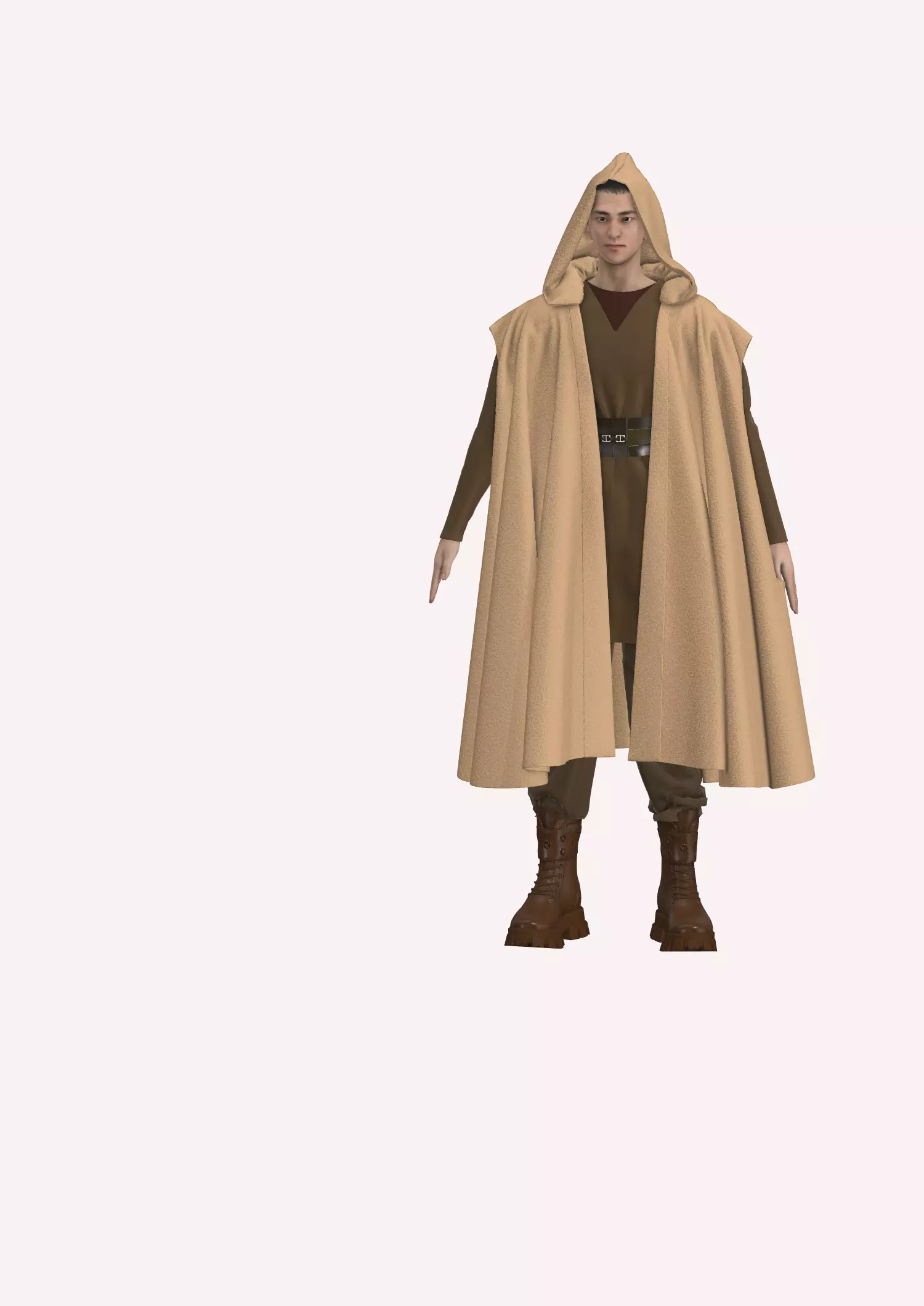 Jedi inspired garment in Style3d Atelier 3D model_0