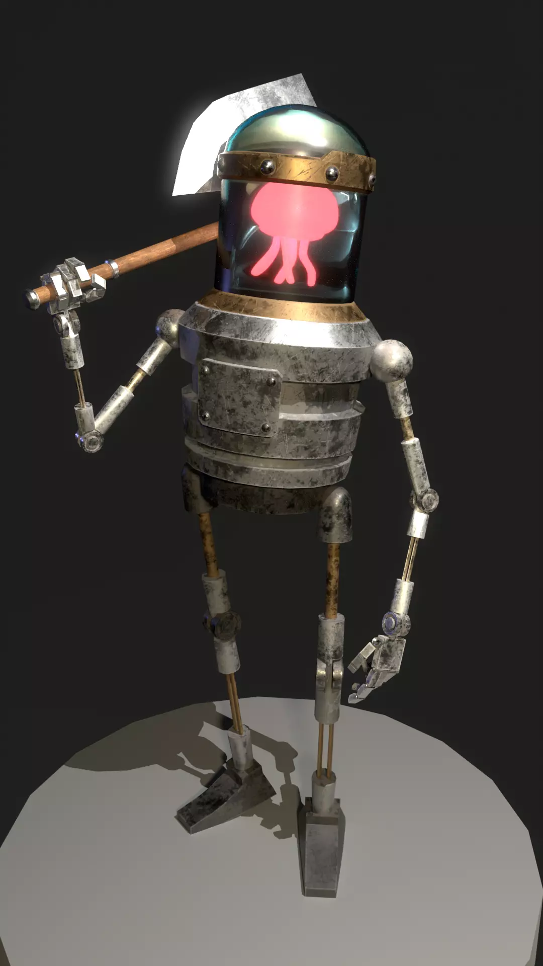 jelly-bot rigged Low-poly 3D model_0