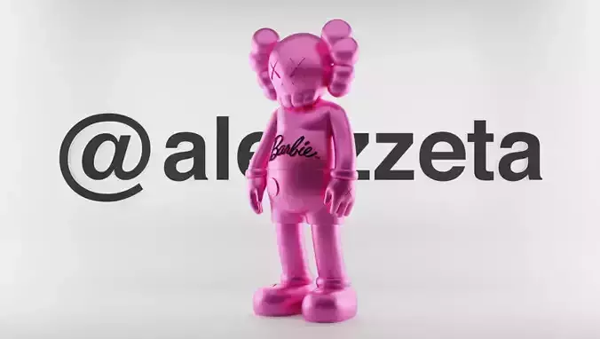 Kaws Barbie Textured Low-poly 3D model