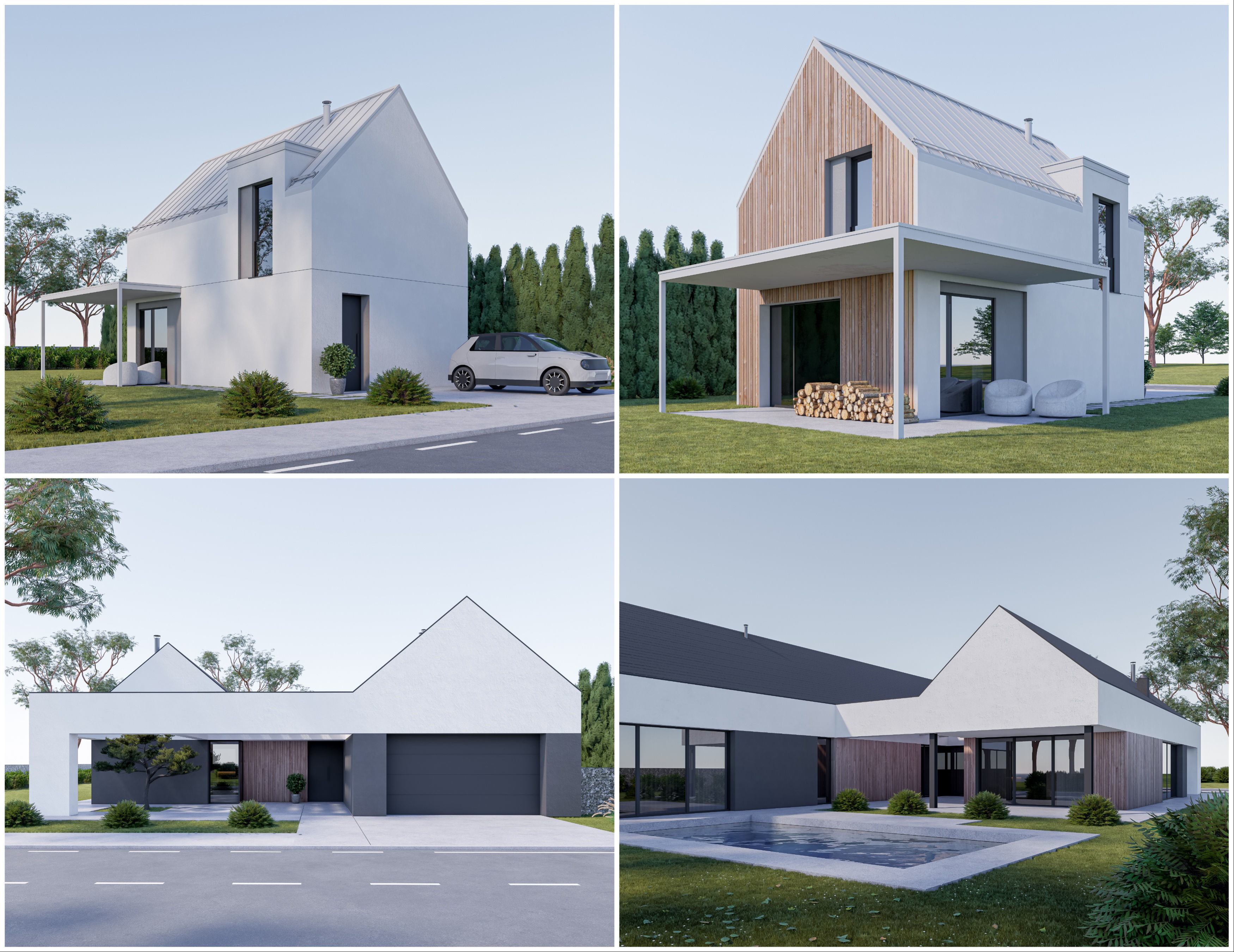 House Pack of 30 - created with Revit Family  Low-poly 3D model_16
