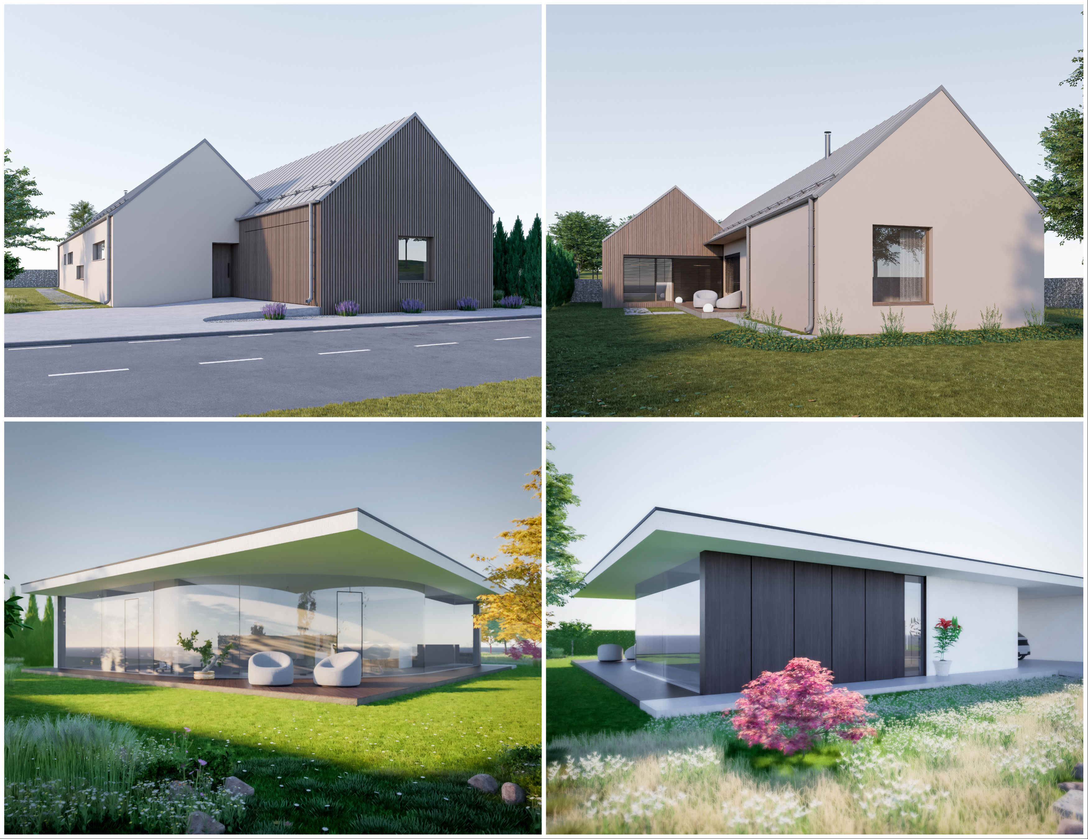 House Pack of 30 - created with Revit Family  Low-poly 3D model_17