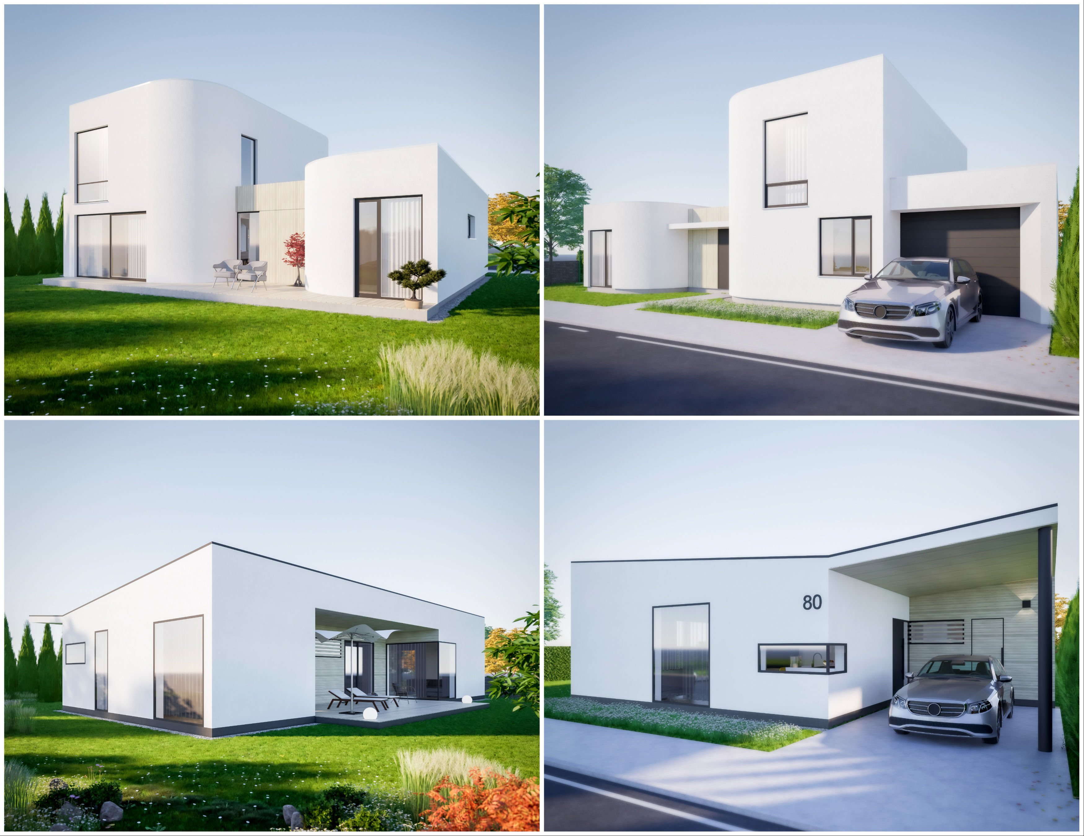 House Pack of 30 - created with Revit Family  Low-poly 3D model_21