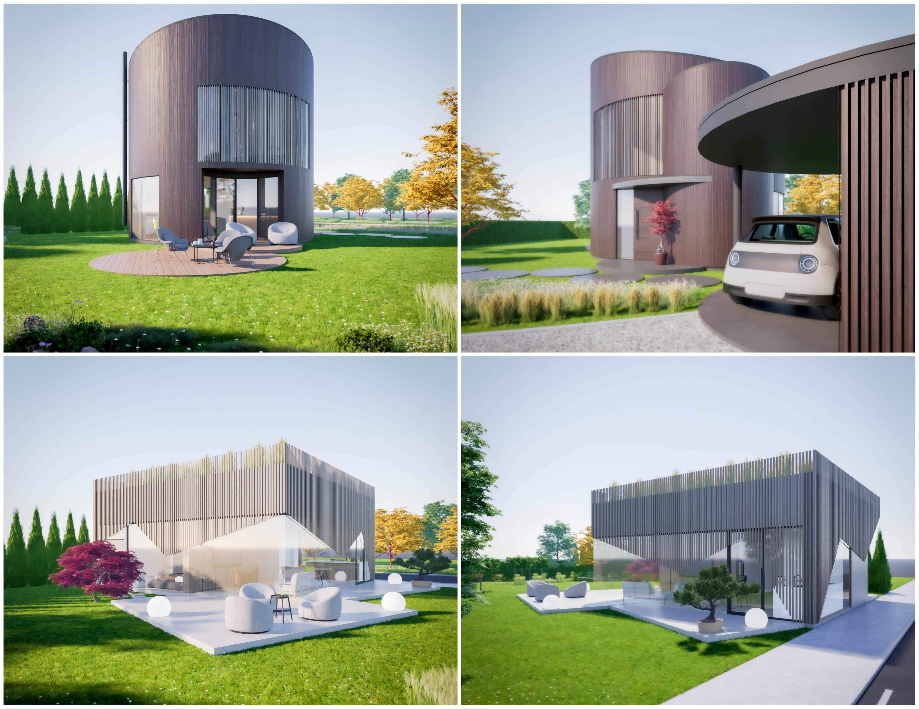 House Pack of 30 - created with Revit Family  Low-poly 3D model_19