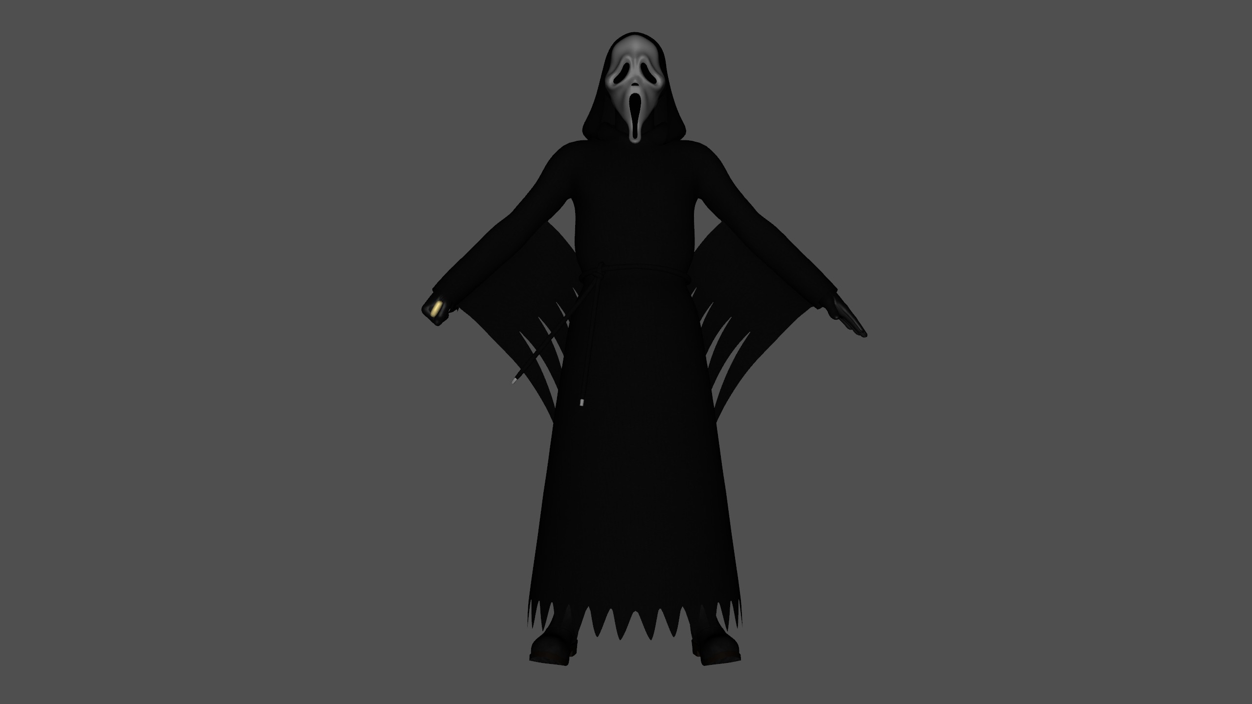 Ghost face Scream Halloween Rigged Animated Low-poly 3D model_17