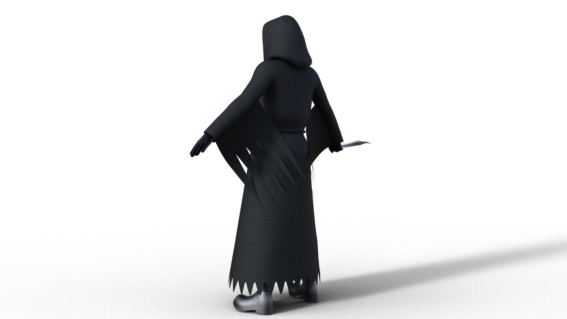 Ghost face Scream Halloween Rigged Animated Low-poly 3D model_8