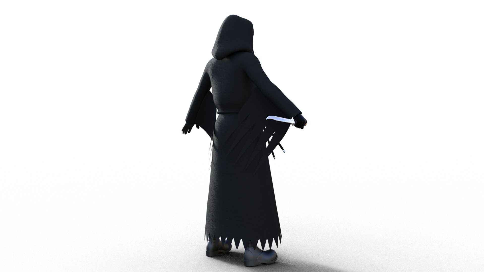 Ghost face Scream Halloween Rigged Animated Low-poly 3D model_10