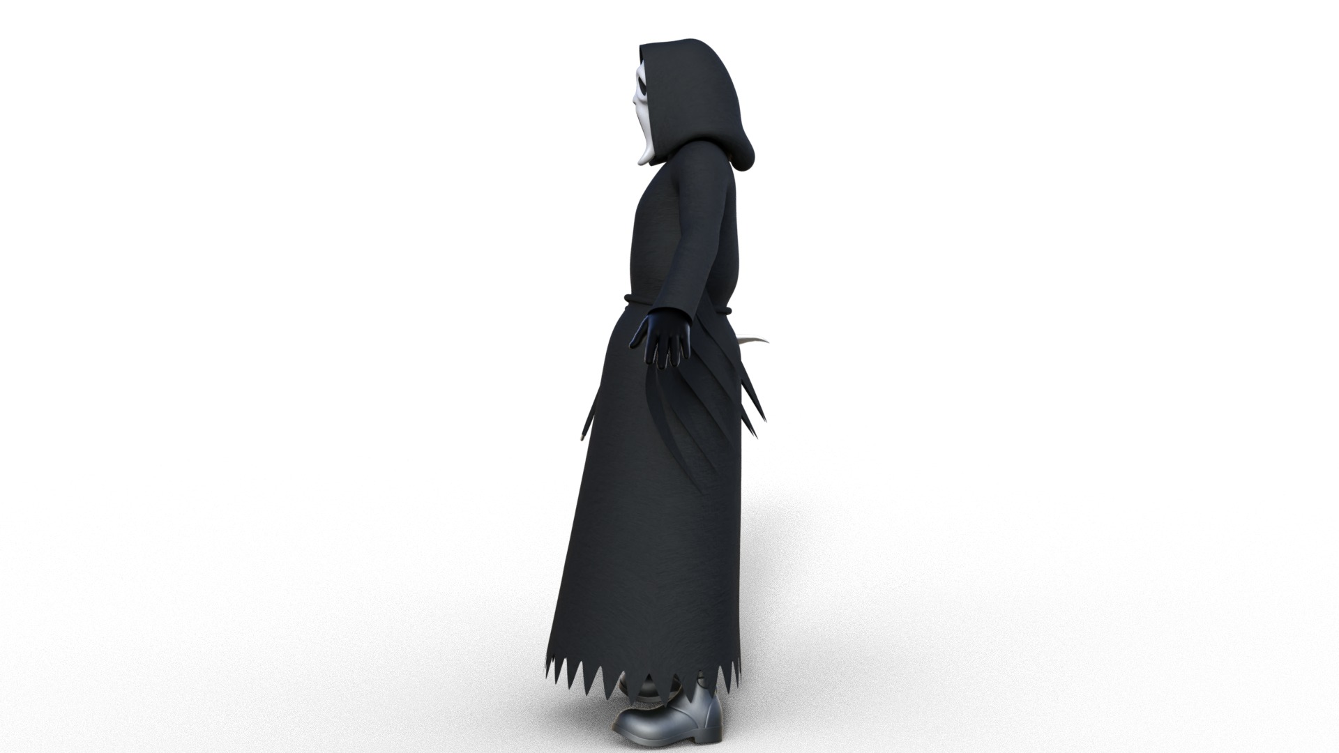 Ghost face Scream Halloween Rigged Animated Low-poly 3D model_7