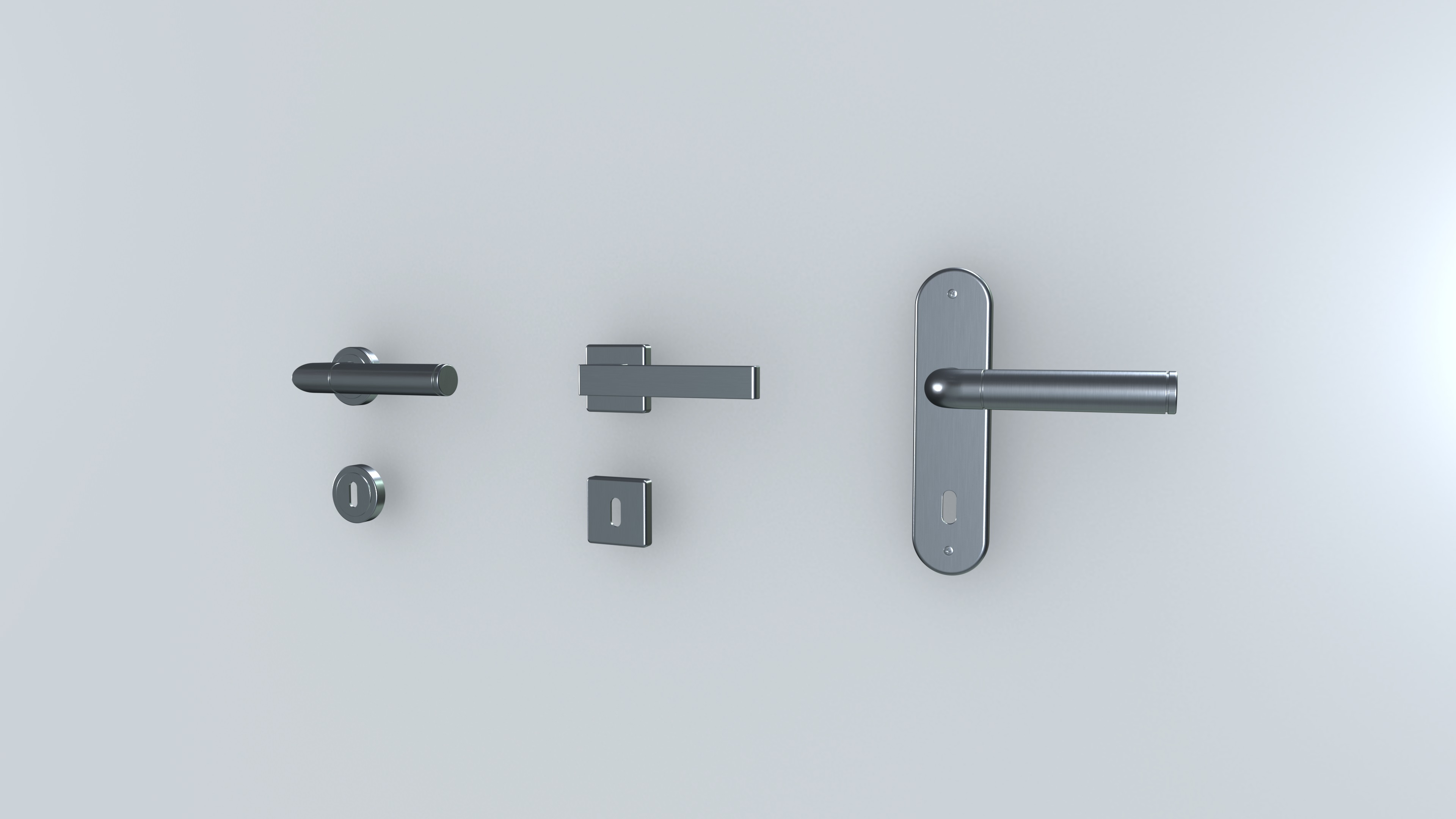 Door Handles set Low-poly 3D model_8