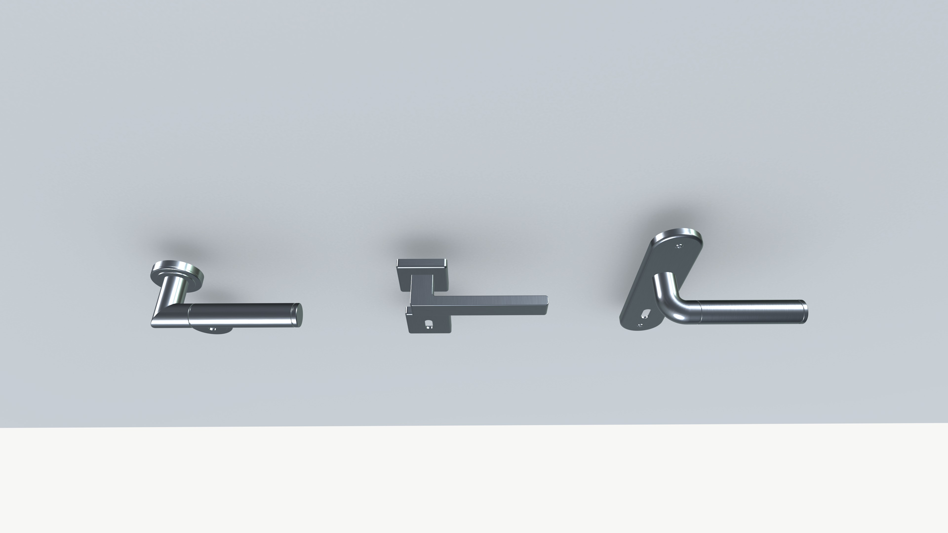 Door Handles set Low-poly 3D model_7
