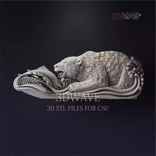 FISHING BEAR 3d stl files for CNC