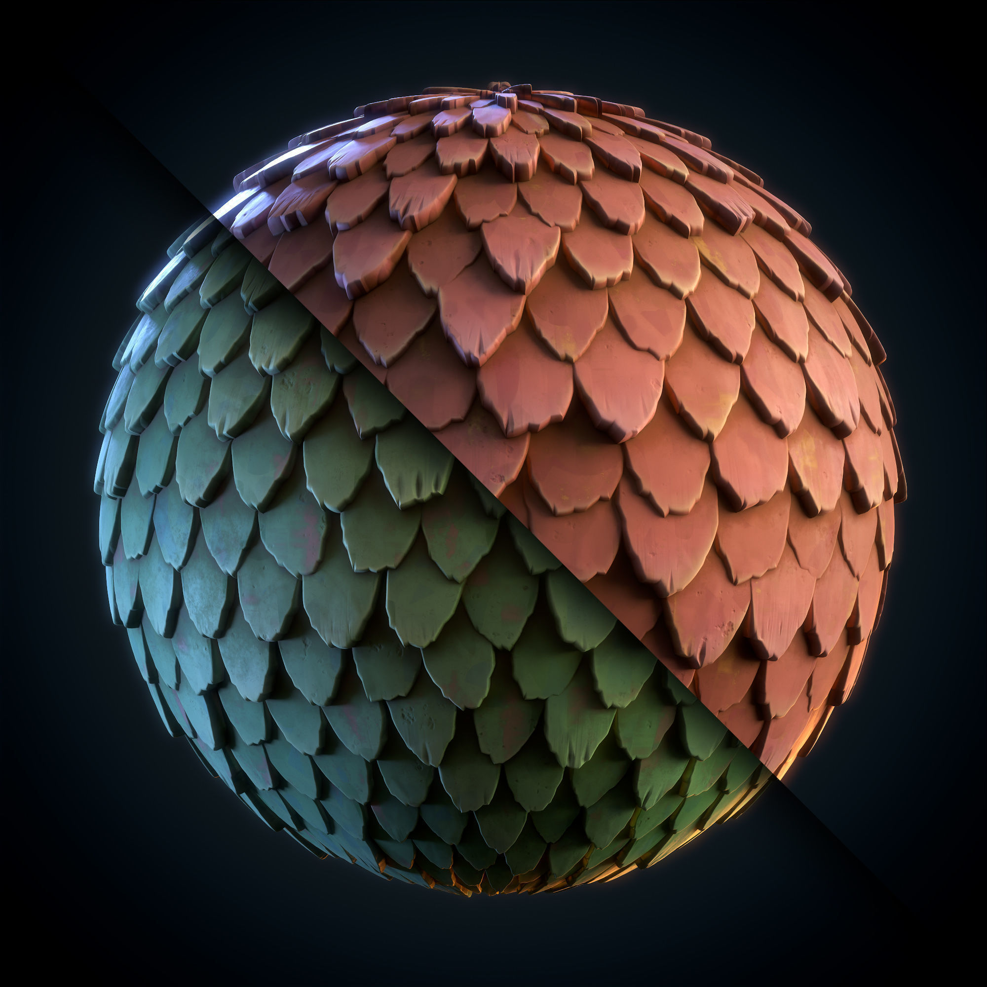 Roof tiles Stylized - VOL 02 - SBsar - Maps Texture_4