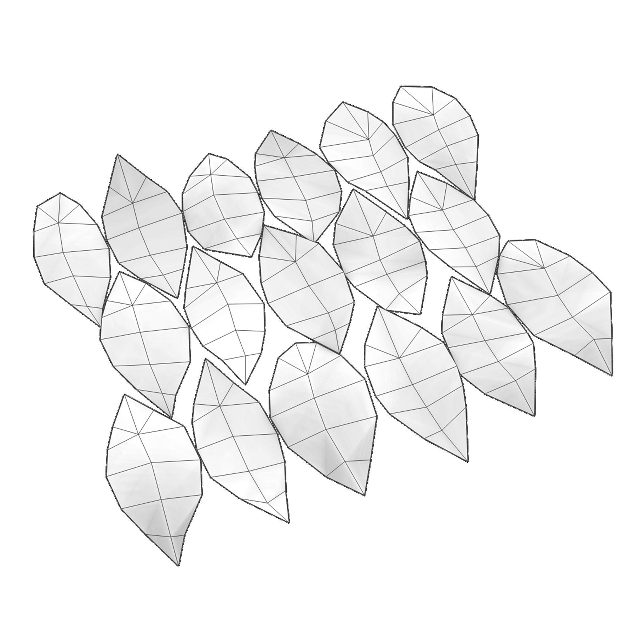 Fall Autumn Alder Leaves Leaf Low-poly 3D model_8