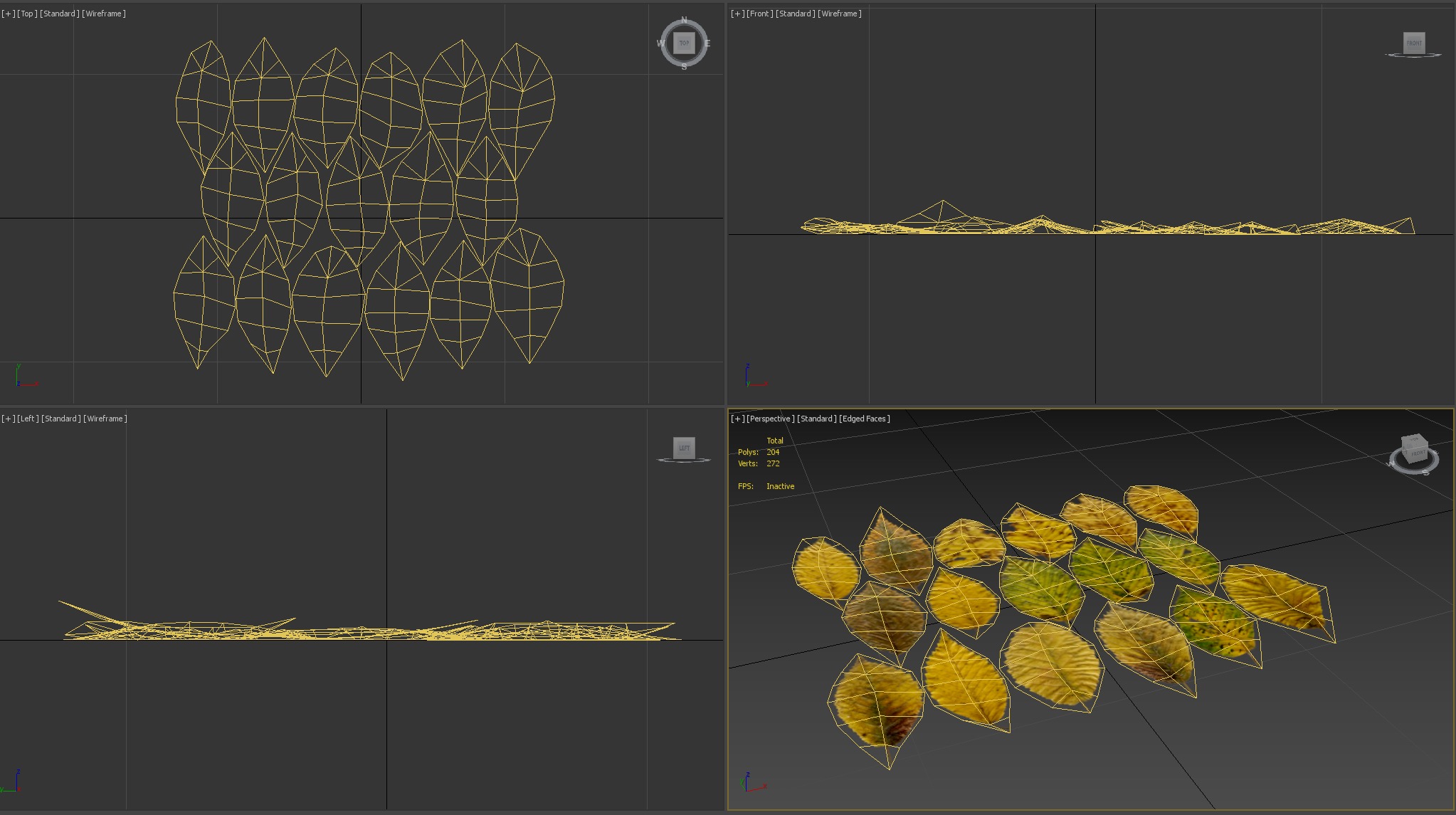 Fall Autumn Alder Leaves Leaf Low-poly 3D model_12