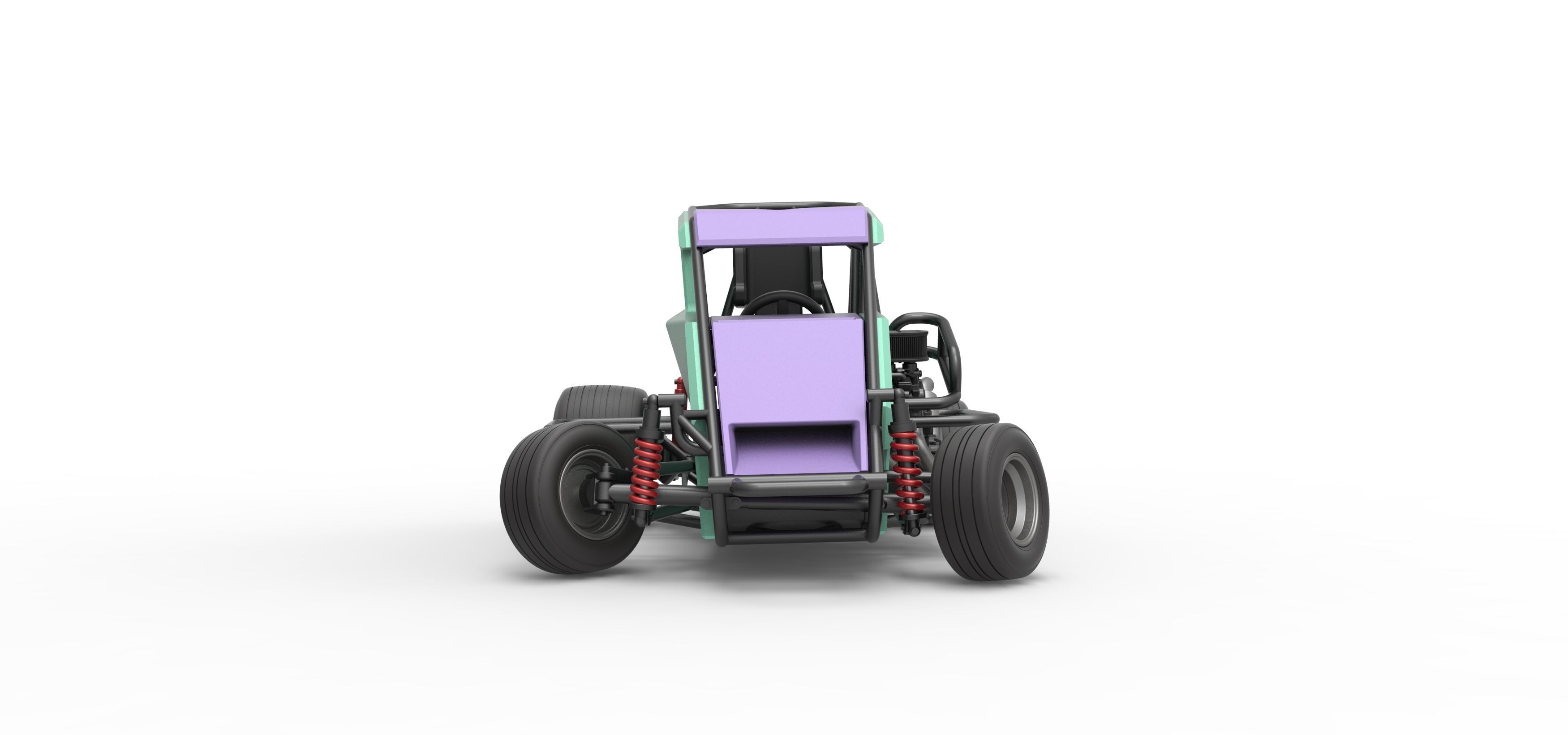 600 Micro sprint car while turning Scale 1 to 25 3D print model_7