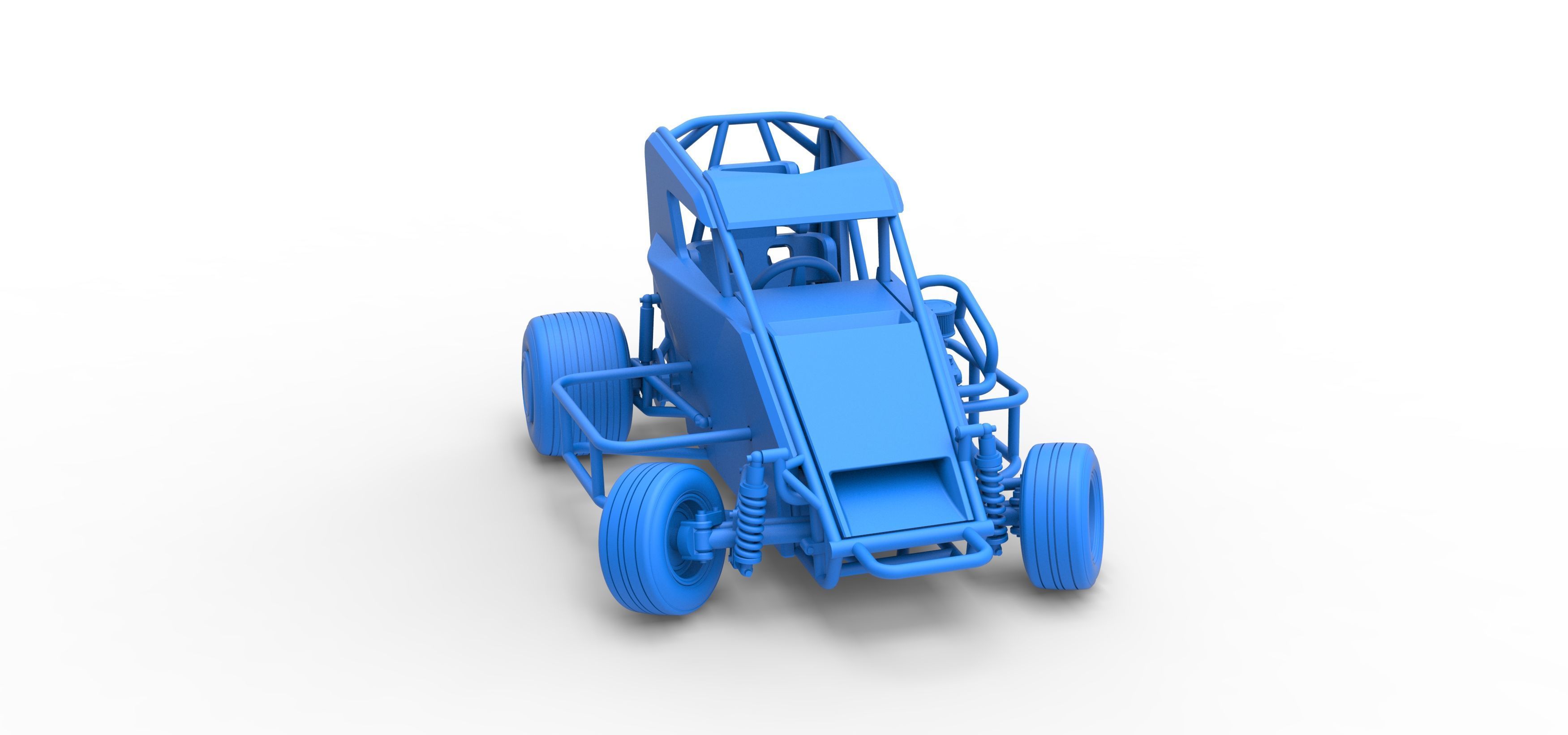 600 Micro sprint car while turning Scale 1 to 25 3D print model_54