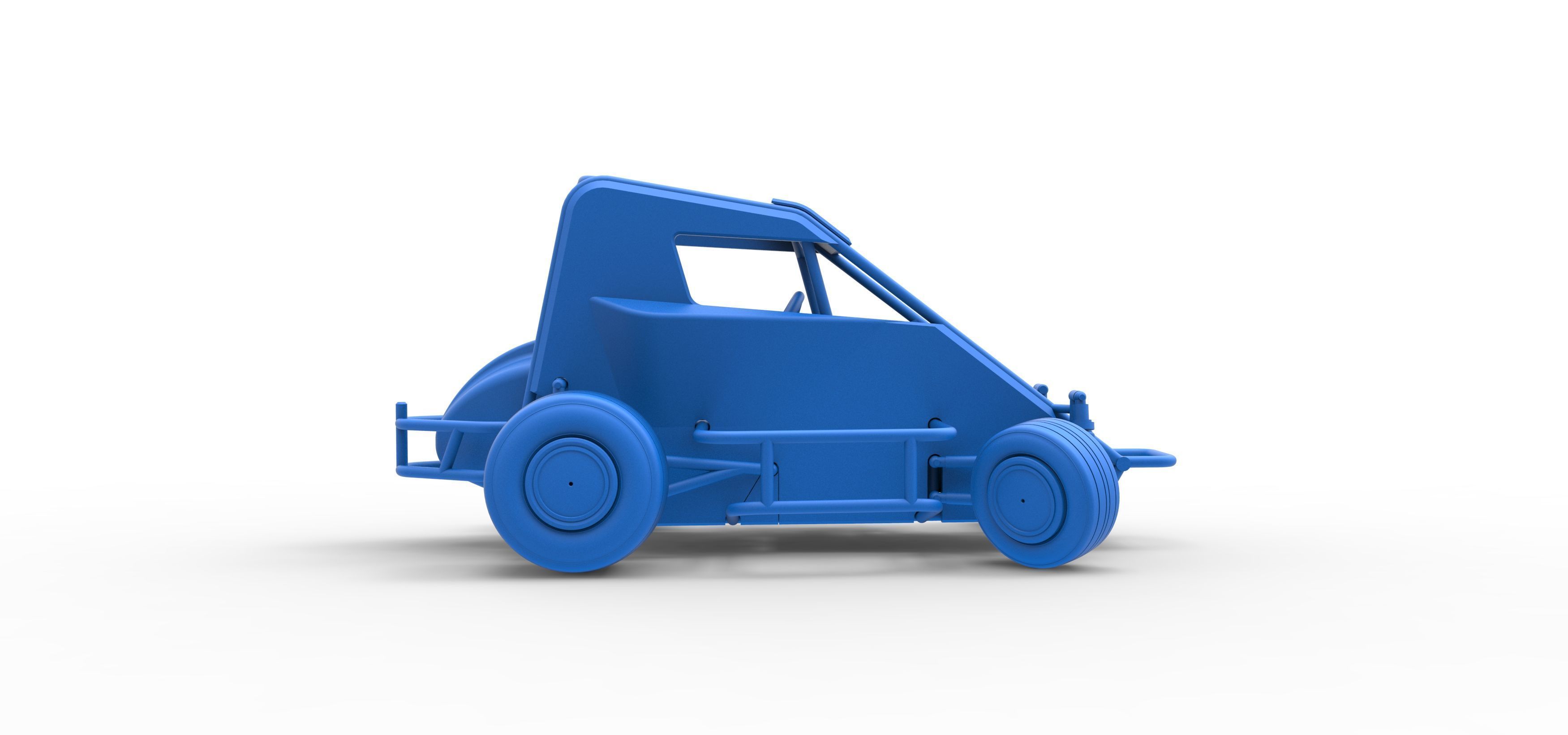 600 Micro sprint car while turning Scale 1 to 25 3D print model_50