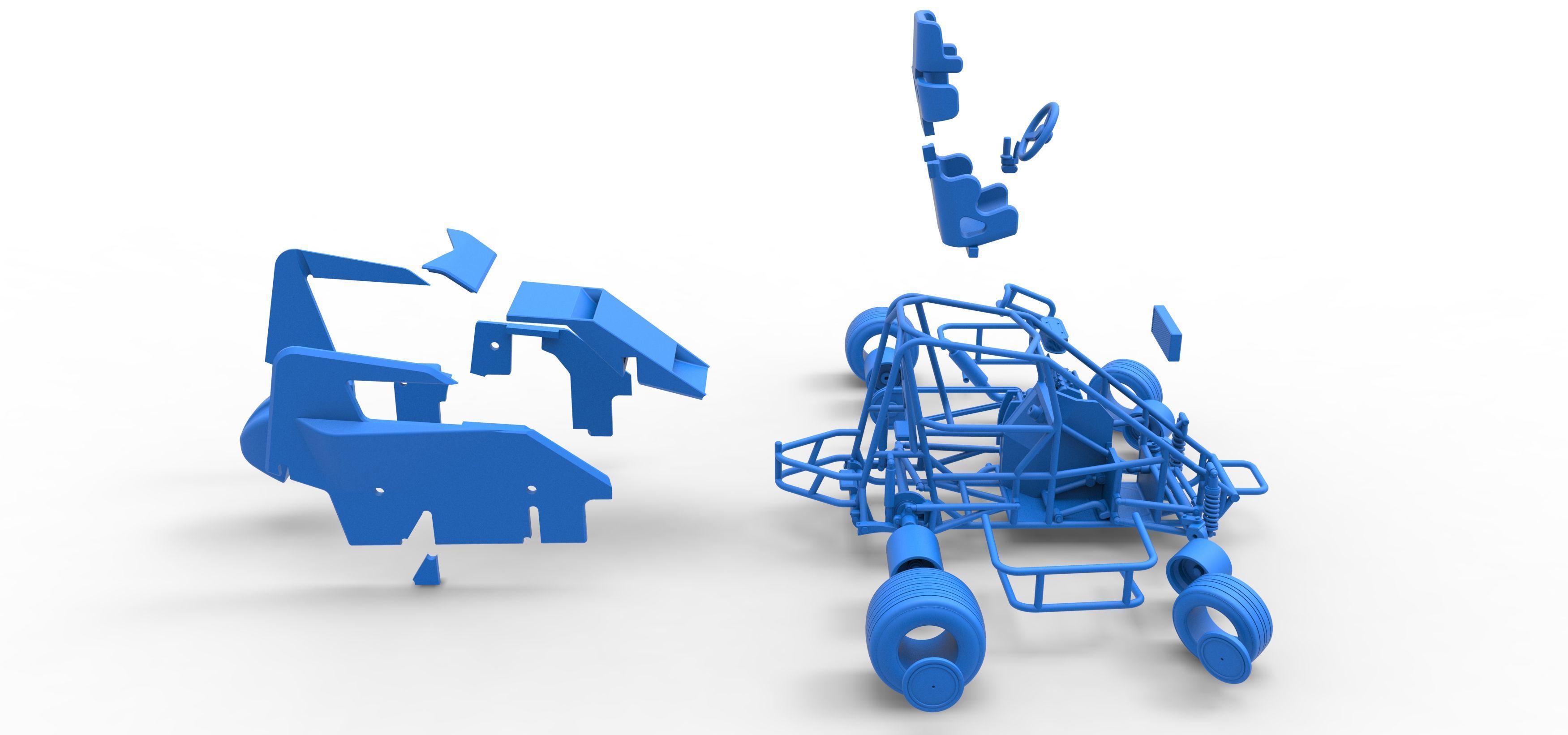 600 Micro sprint car while turning Scale 1 to 25 3D print model_65