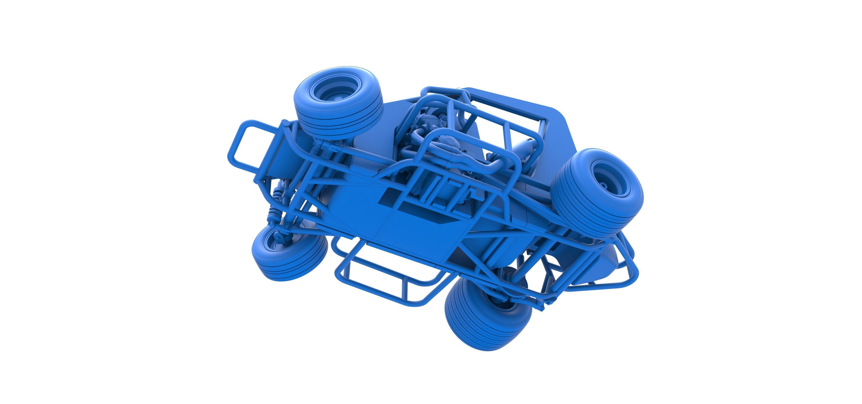 600 Micro sprint car while turning Scale 1 to 25 3D print model_31
