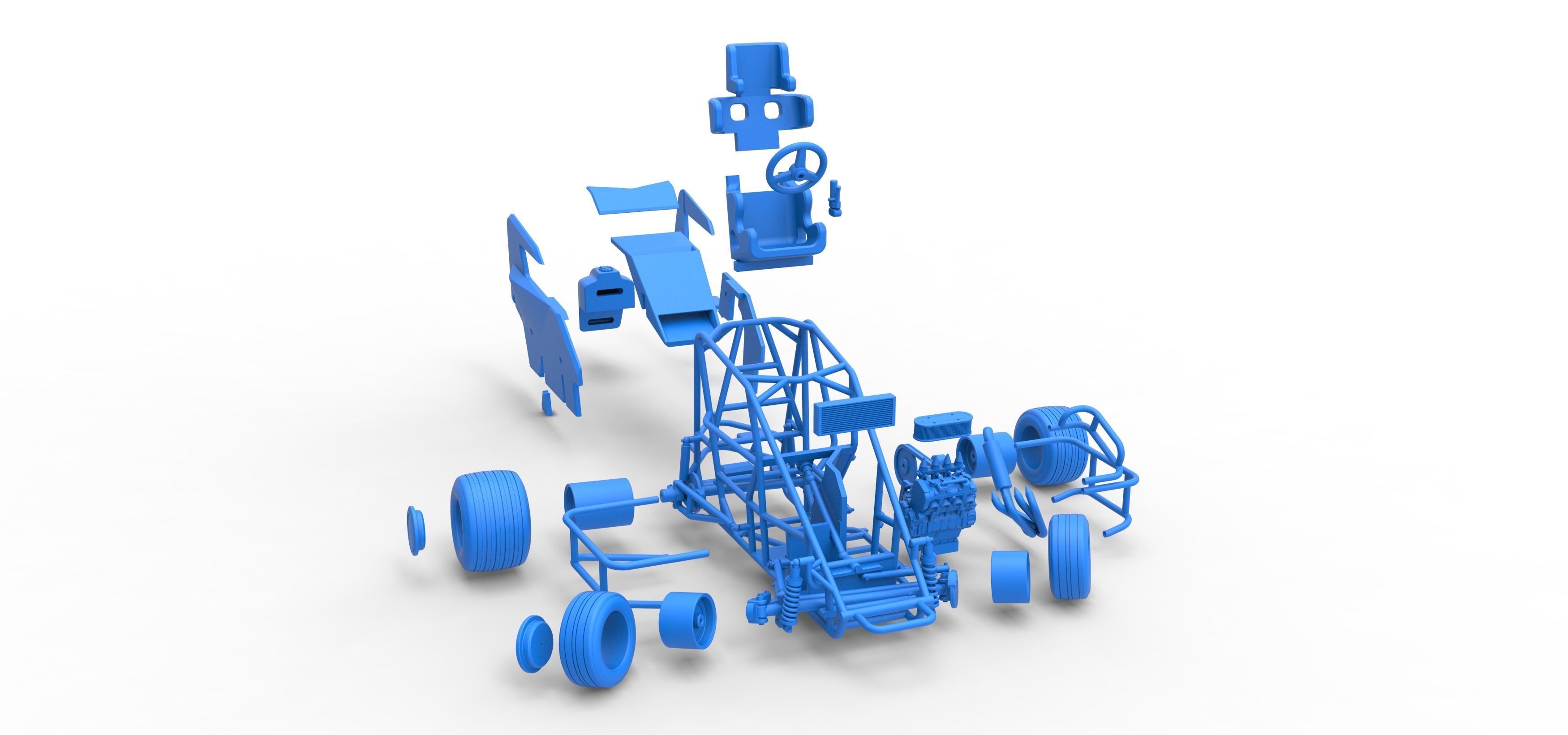 600 Micro sprint car while turning Scale 1 to 25 3D print model_67