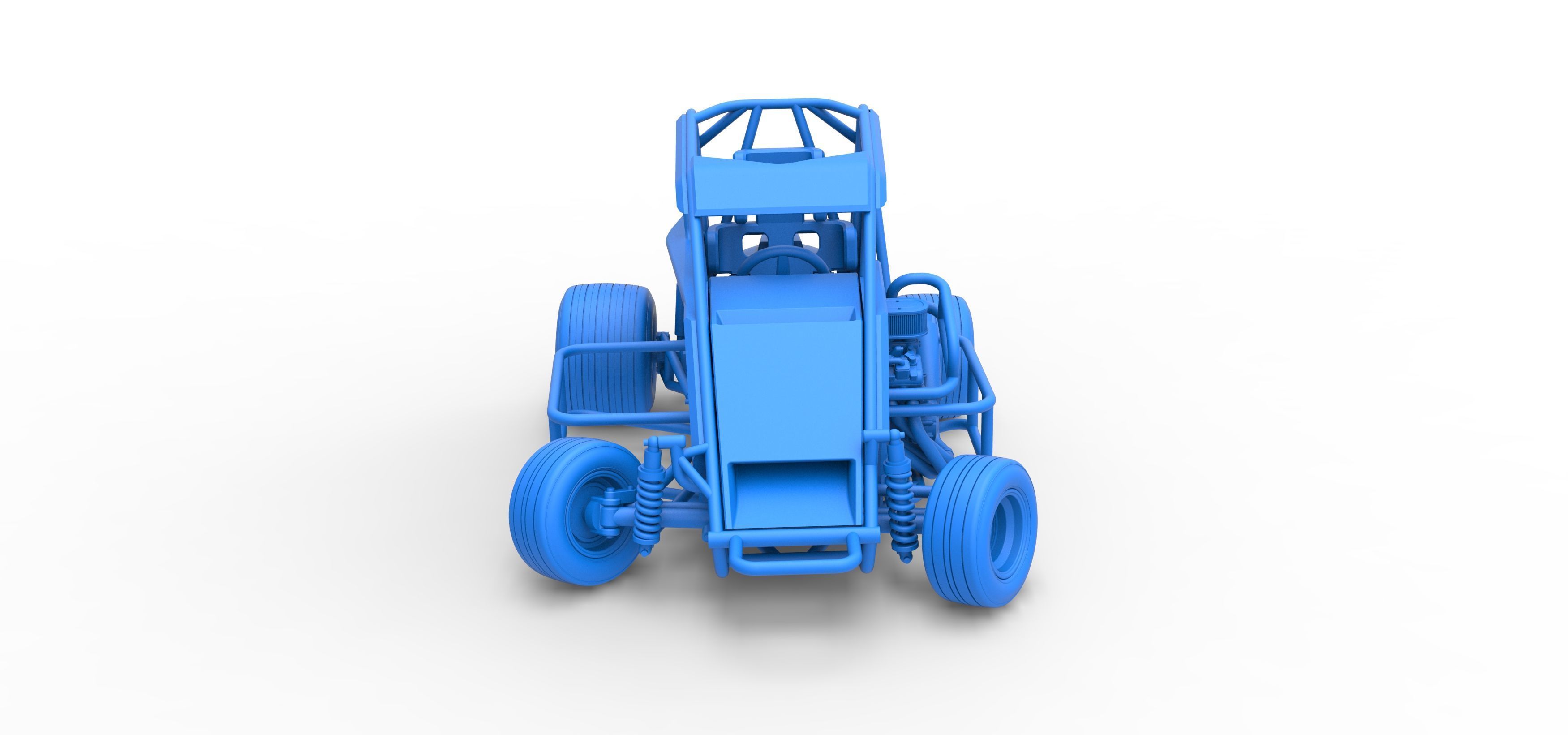600 Micro sprint car while turning Scale 1 to 25 3D print model_36