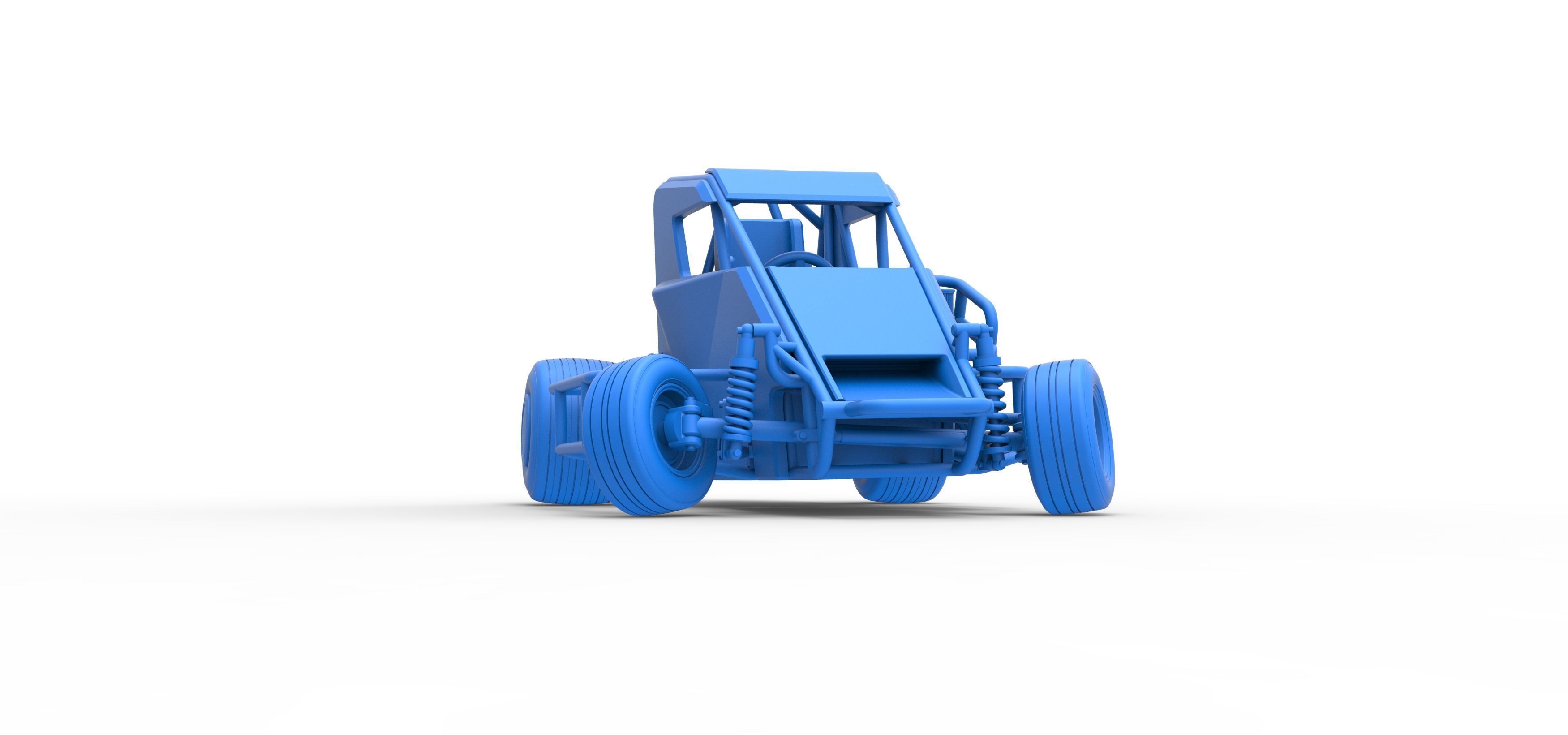 600 Micro sprint car while turning Scale 1 to 25 3D print model_55