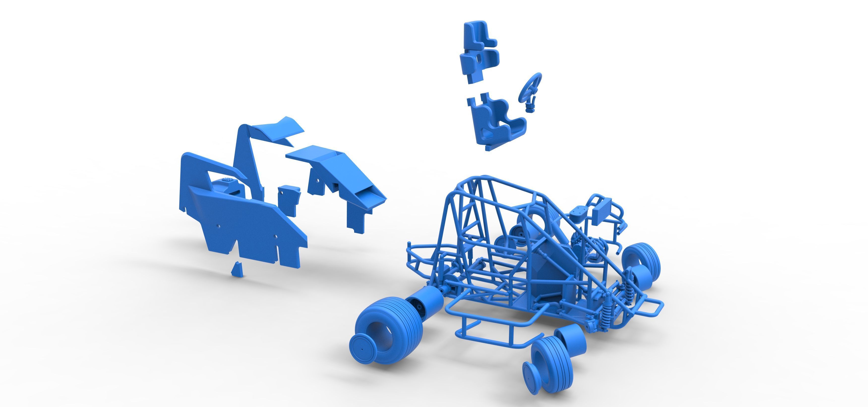 600 Micro sprint car while turning Scale 1 to 25 3D print model_66