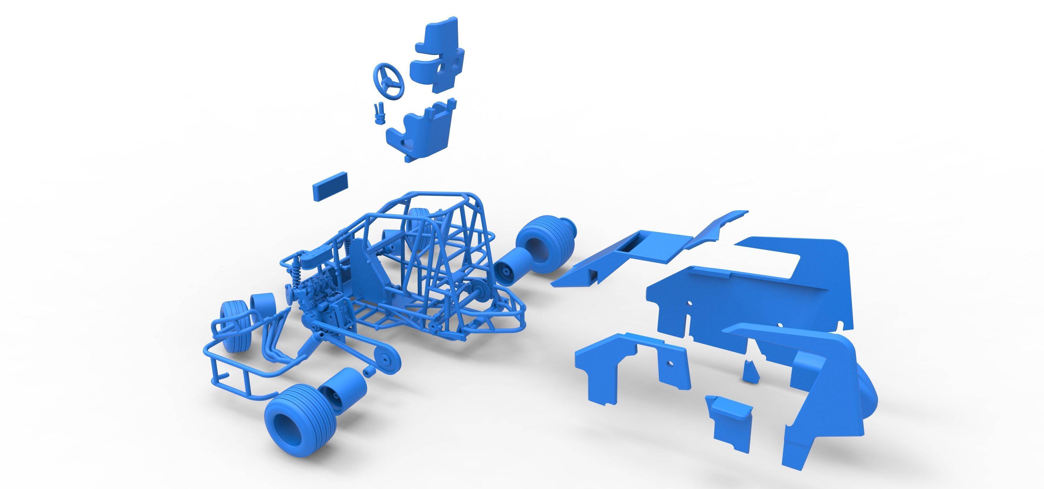 600 Micro sprint car while turning Scale 1 to 25 3D print model_62