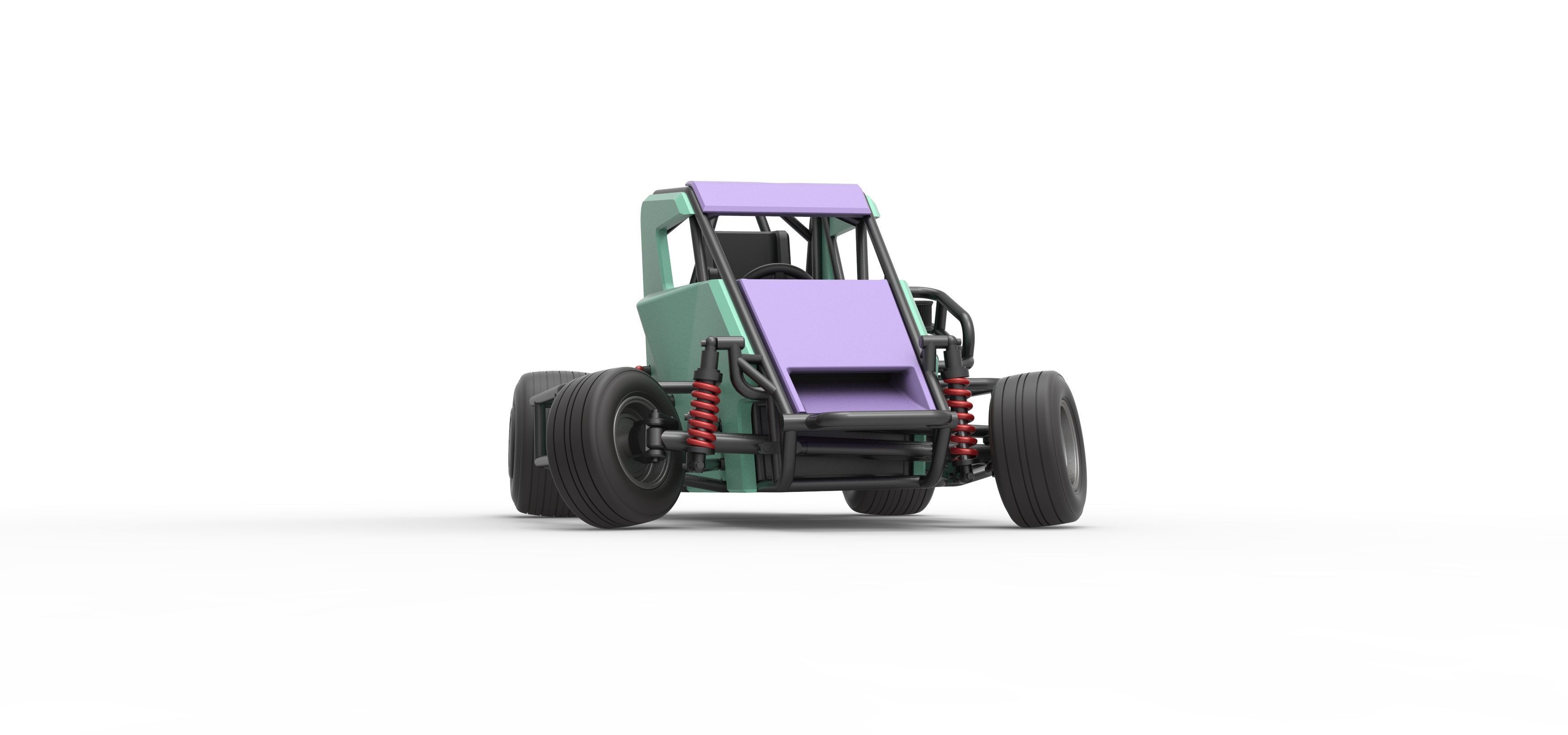 600 Micro sprint car while turning Scale 1 to 25 3D print model_28