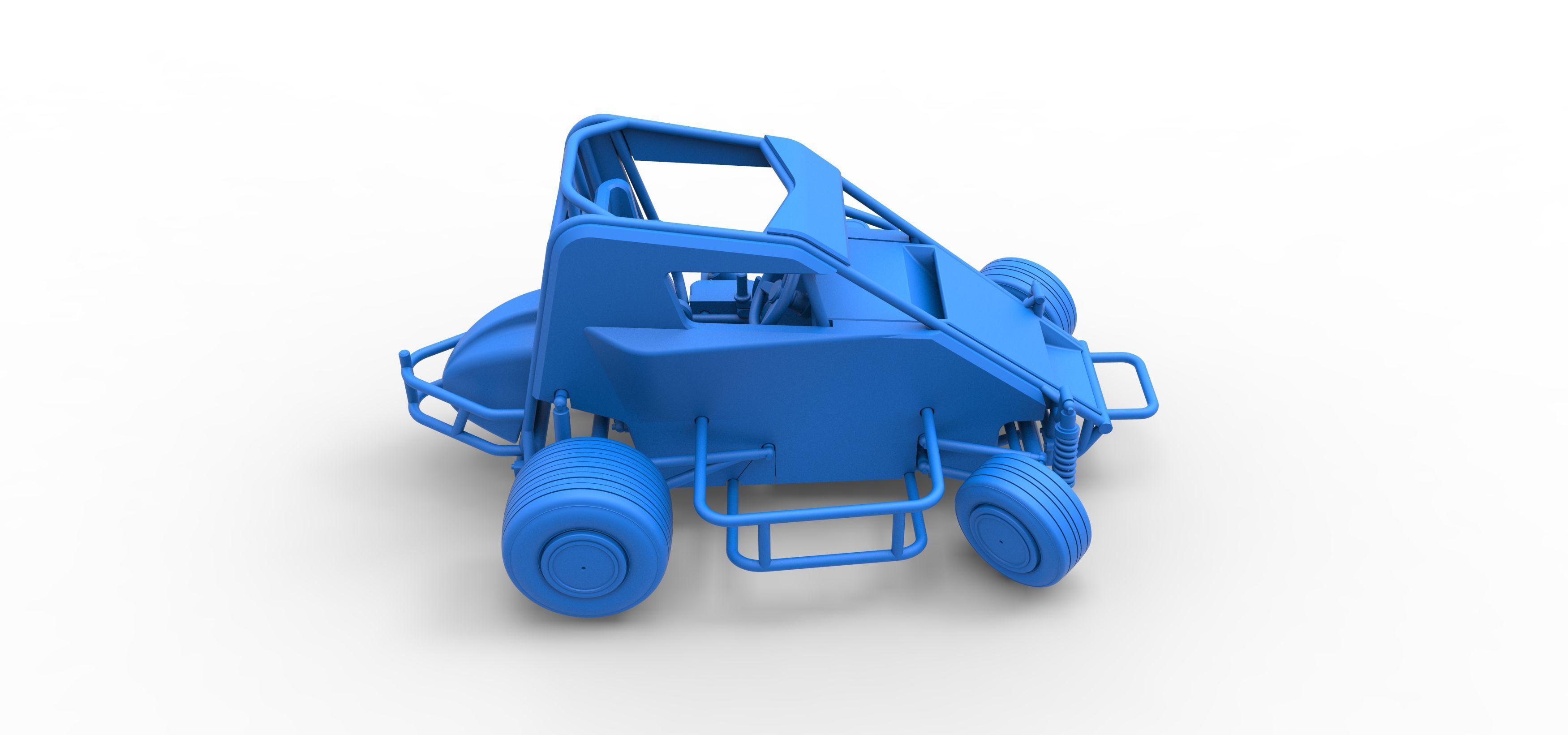 600 Micro sprint car while turning Scale 1 to 25 3D print model_51