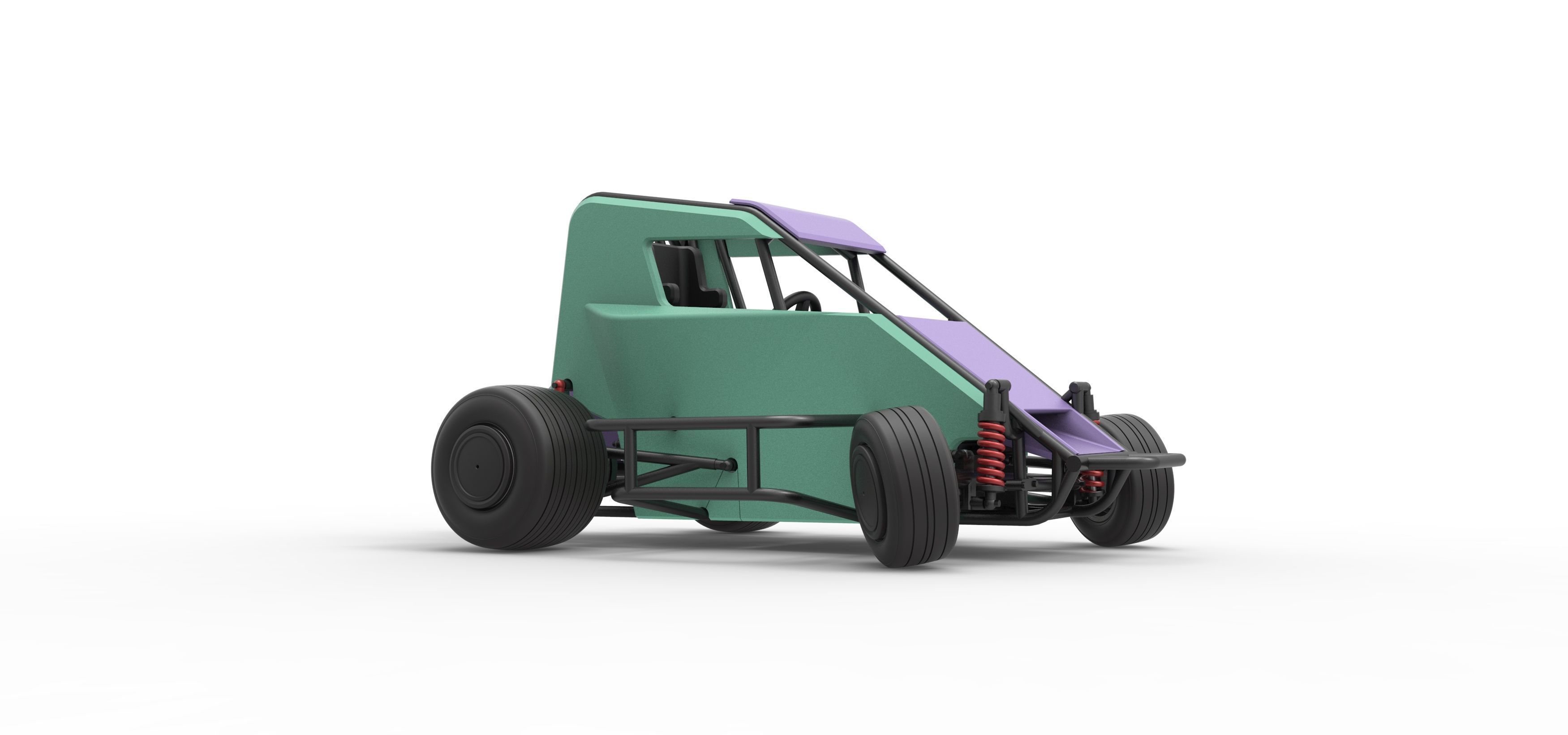 600 Micro sprint car while turning Scale 1 to 25 3D print model_25