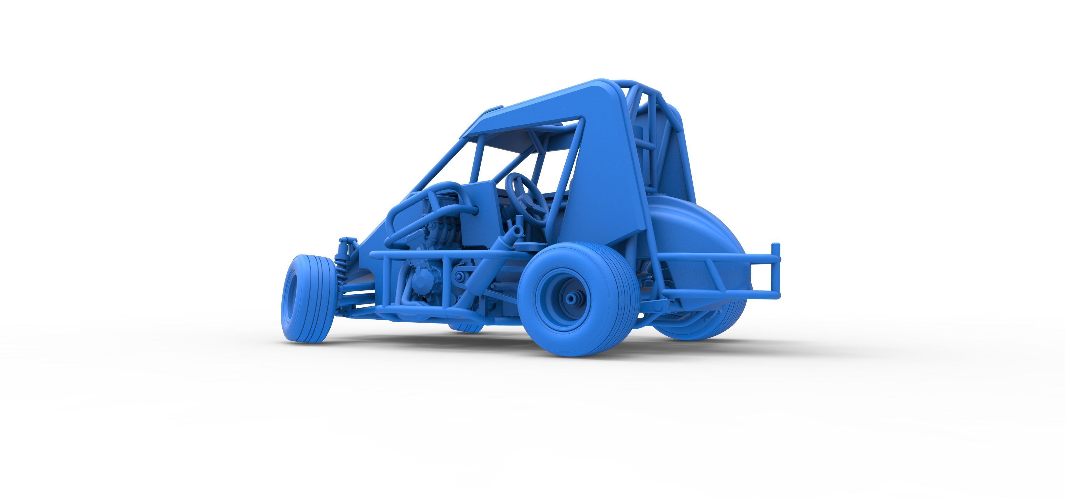 600 Micro sprint car while turning Scale 1 to 25 3D print model_41