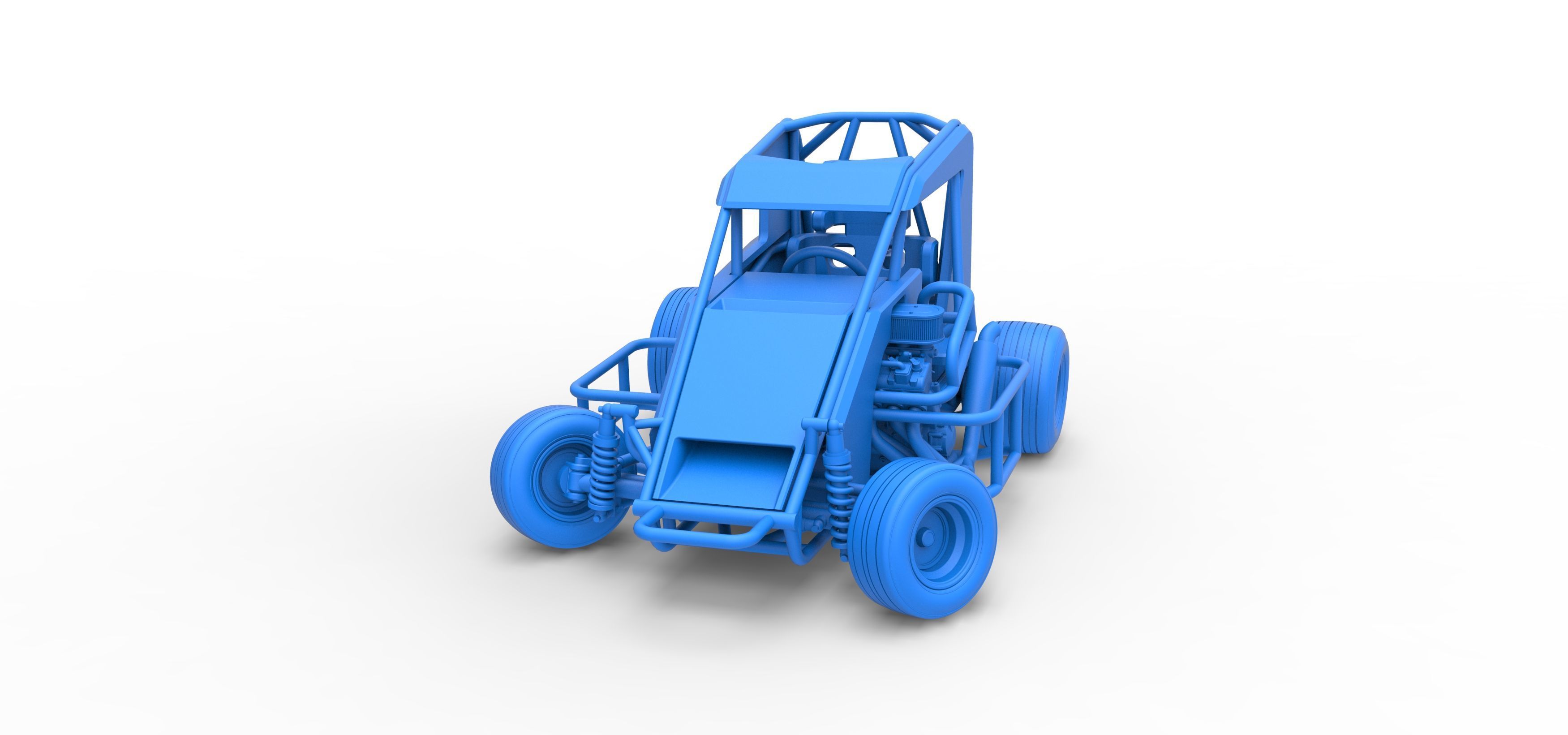 600 Micro sprint car while turning Scale 1 to 25 3D print model_33