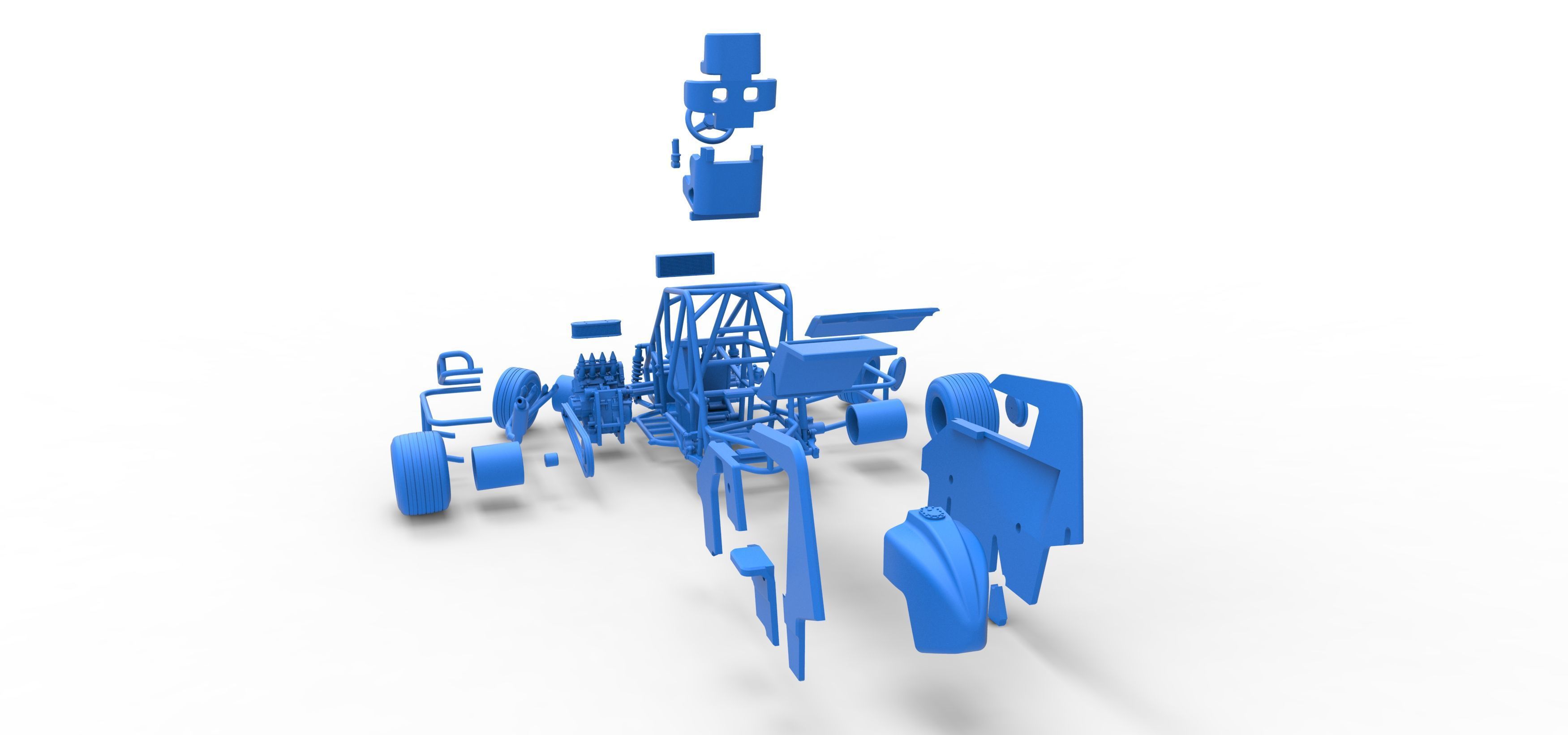 600 Micro sprint car while turning Scale 1 to 25 3D print model_63