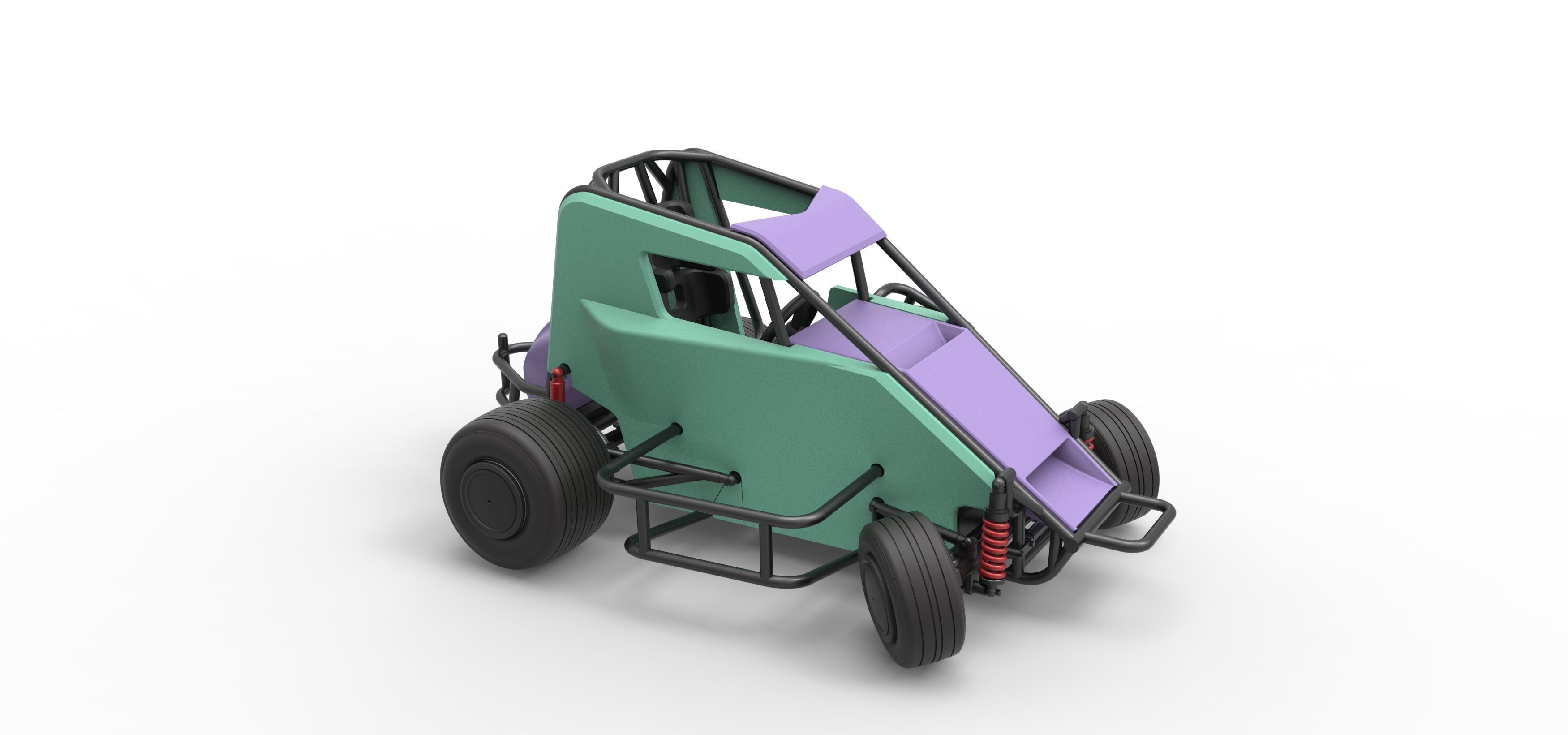600 Micro sprint car while turning Scale 1 to 25 3D print model_24