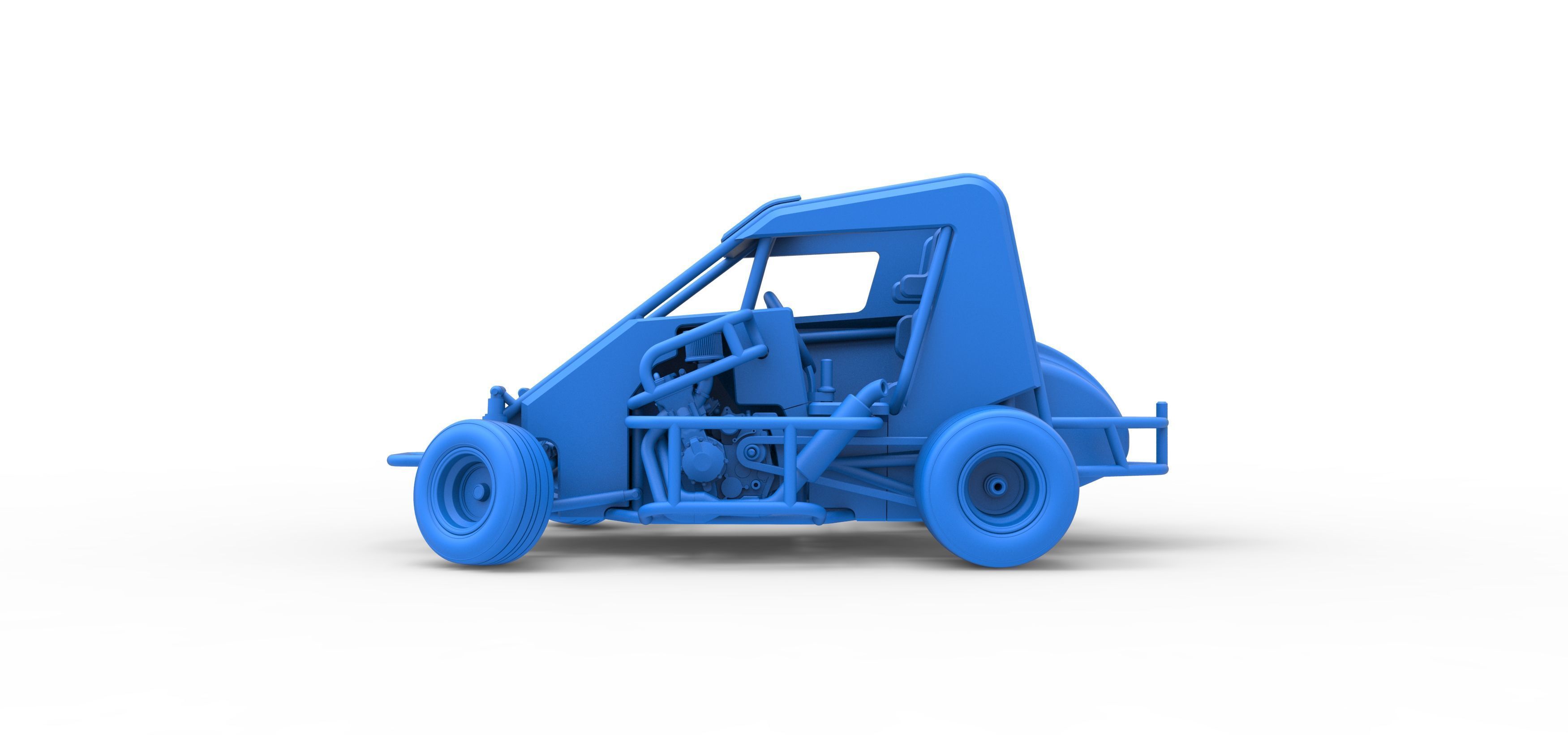 600 Micro sprint car while turning Scale 1 to 25 3D print model_37