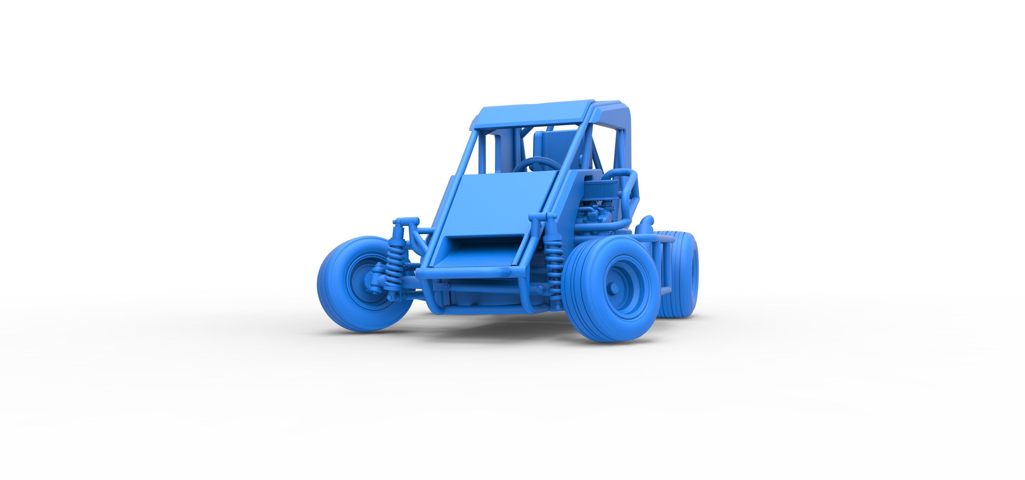 600 Micro sprint car while turning Scale 1 to 25 3D print model_34