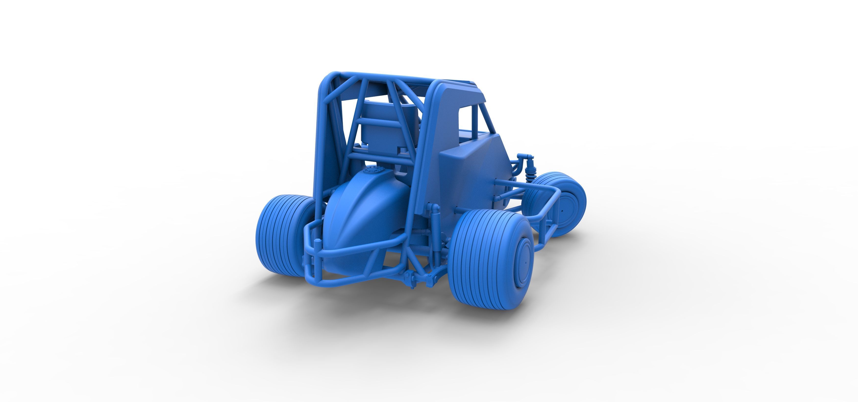 600 Micro sprint car while turning Scale 1 to 25 3D print model_46