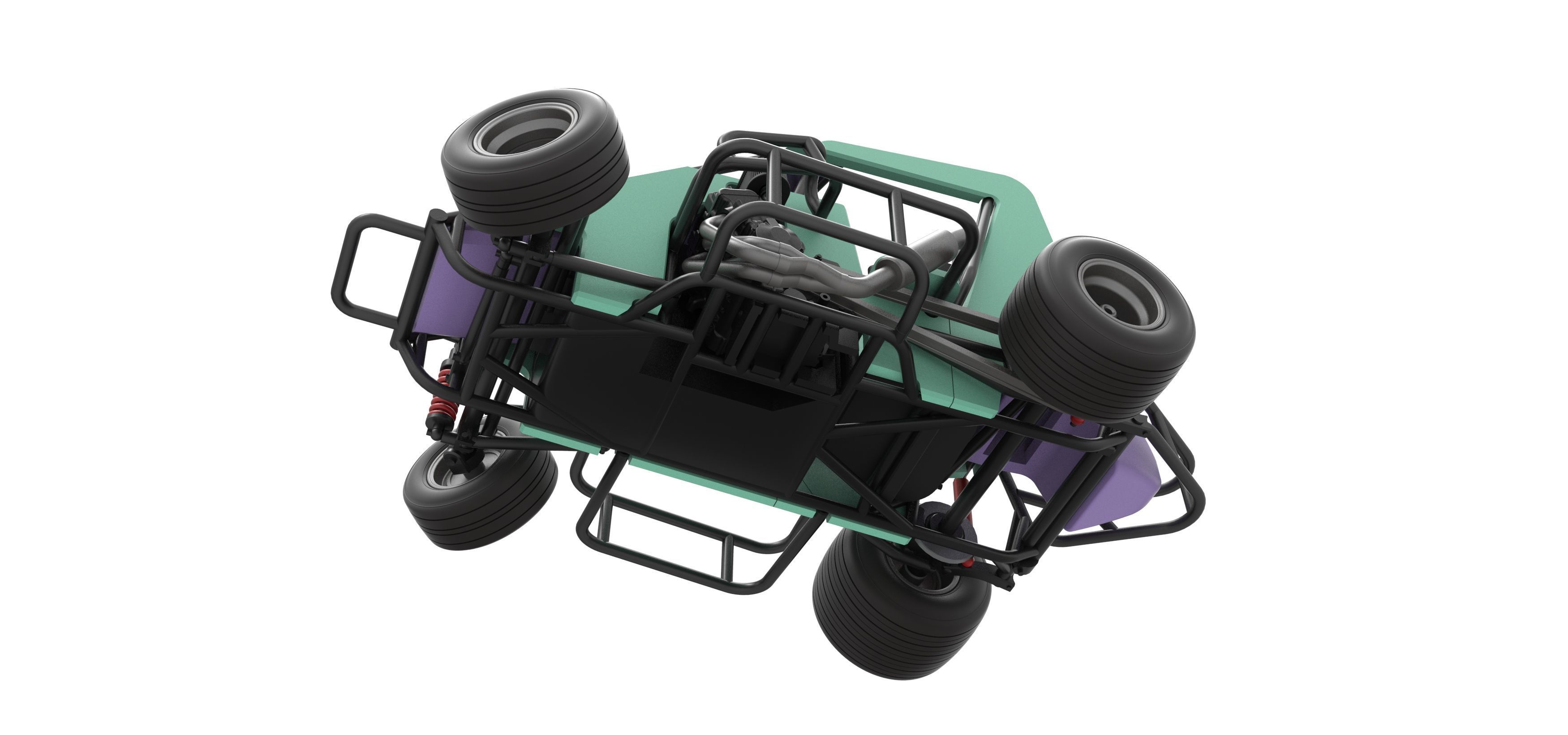 600 Micro sprint car while turning Scale 1 to 25 3D print model_3