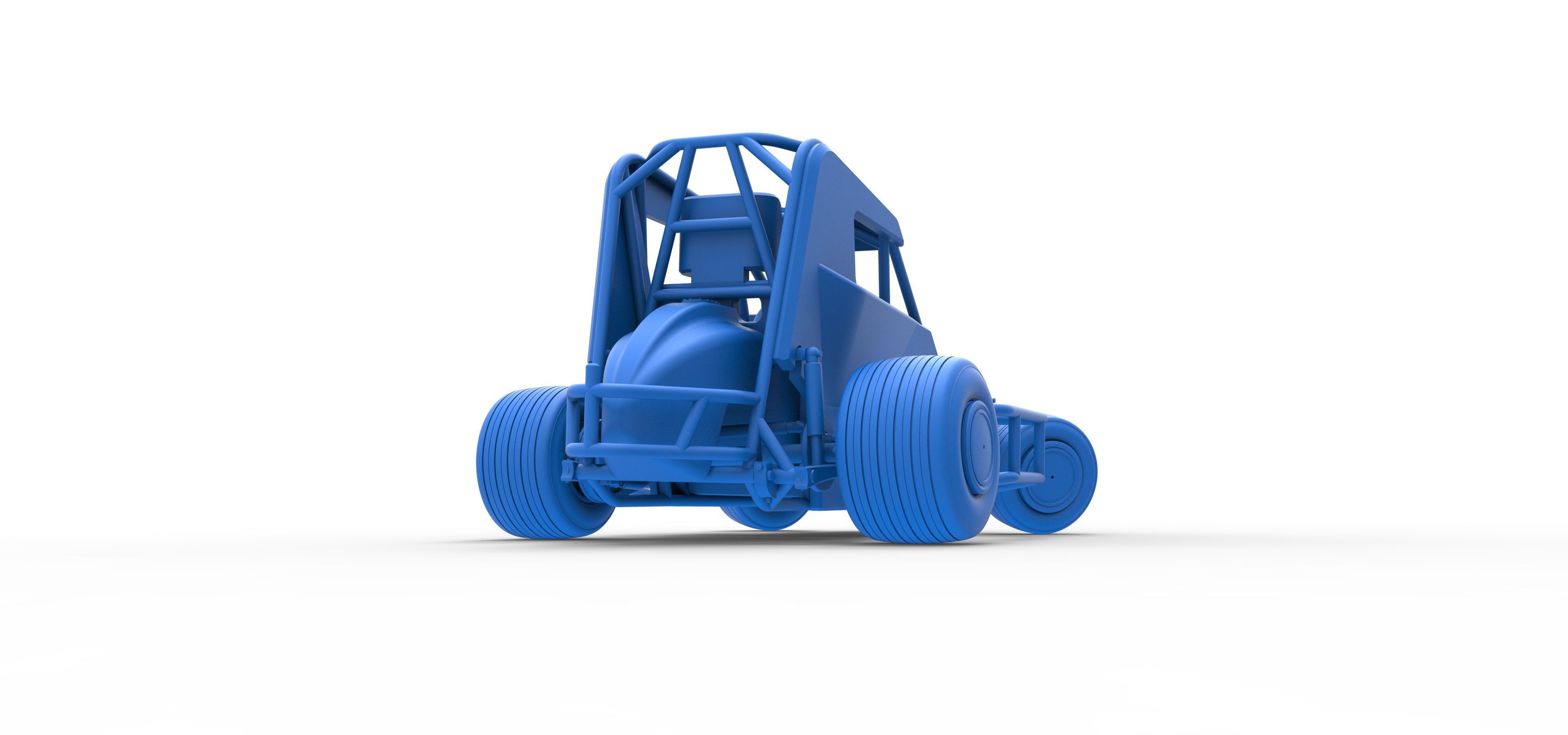 600 Micro sprint car while turning Scale 1 to 25 3D print model_47