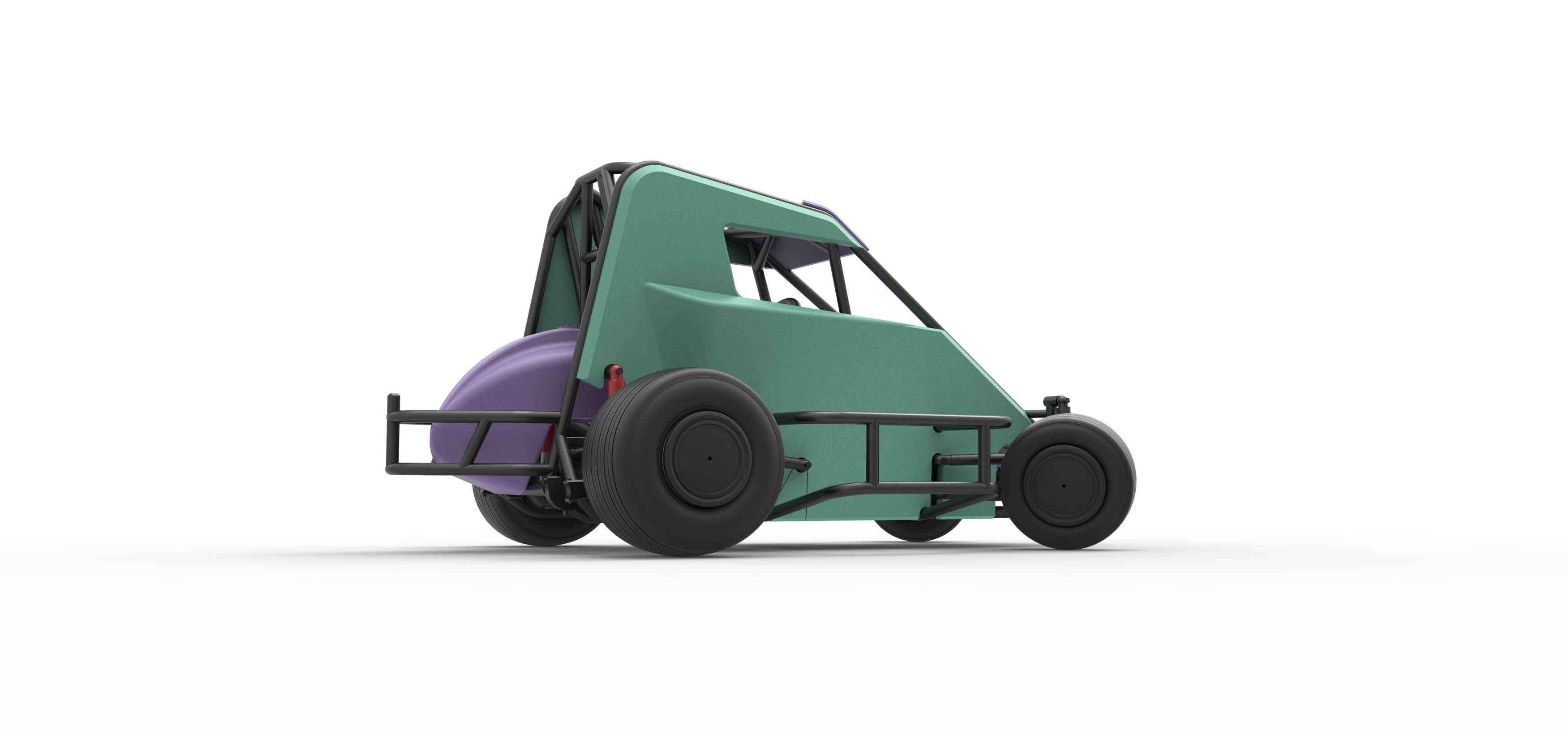 600 Micro sprint car while turning Scale 1 to 25 3D print model_21