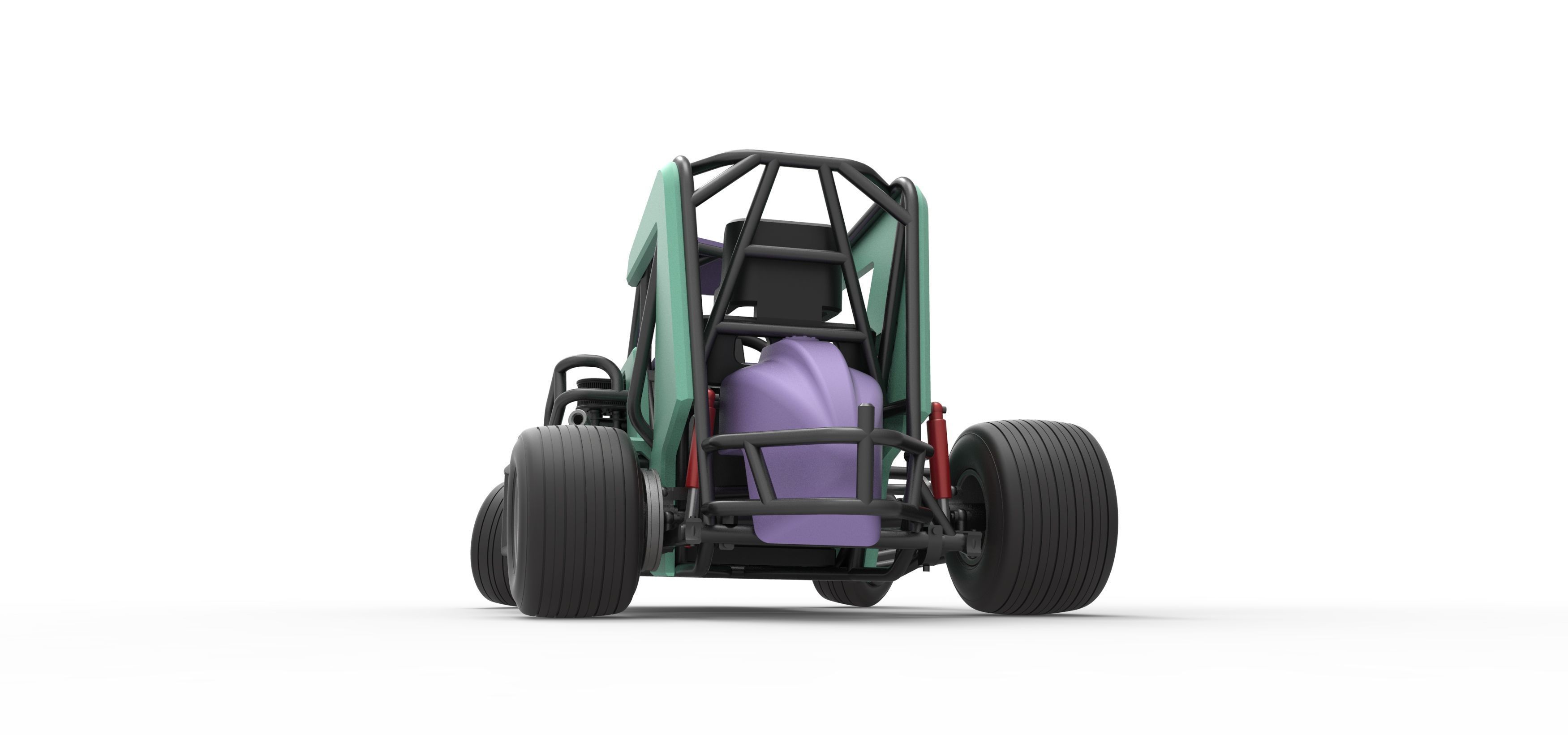 600 Micro sprint car while turning Scale 1 to 25 3D print model_15