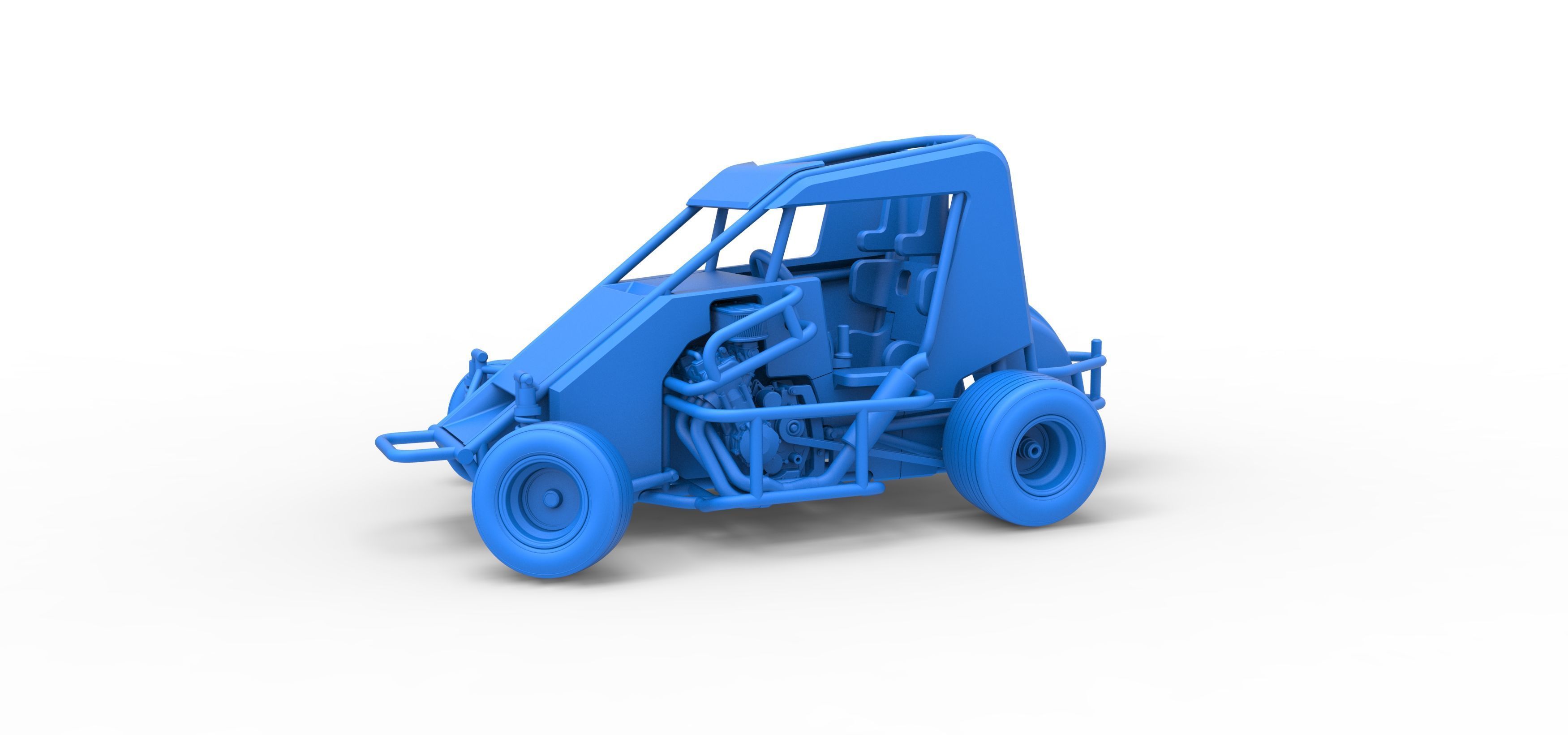 600 Micro sprint car while turning Scale 1 to 25 3D print model_29