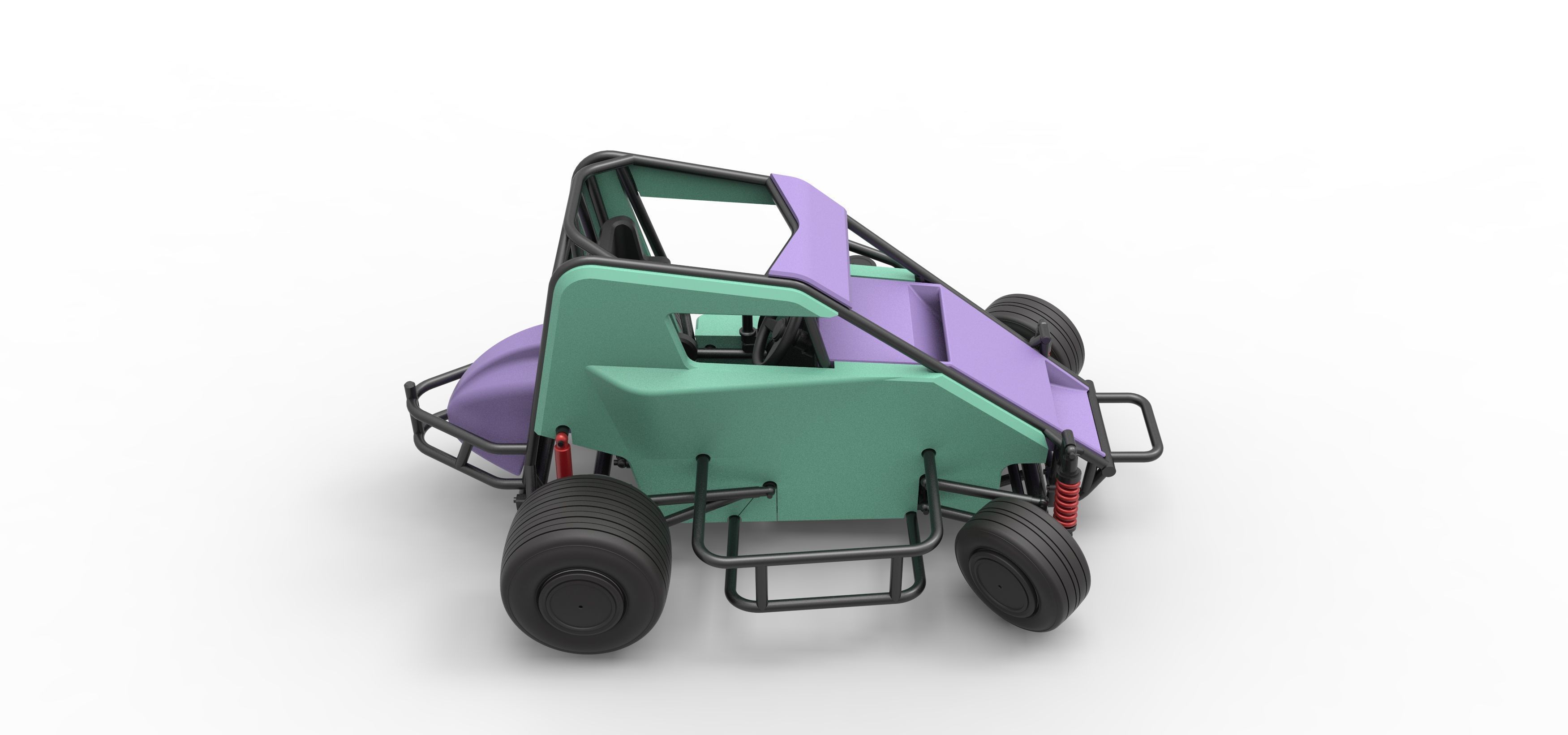 600 Micro sprint car while turning Scale 1 to 25 3D print model_23