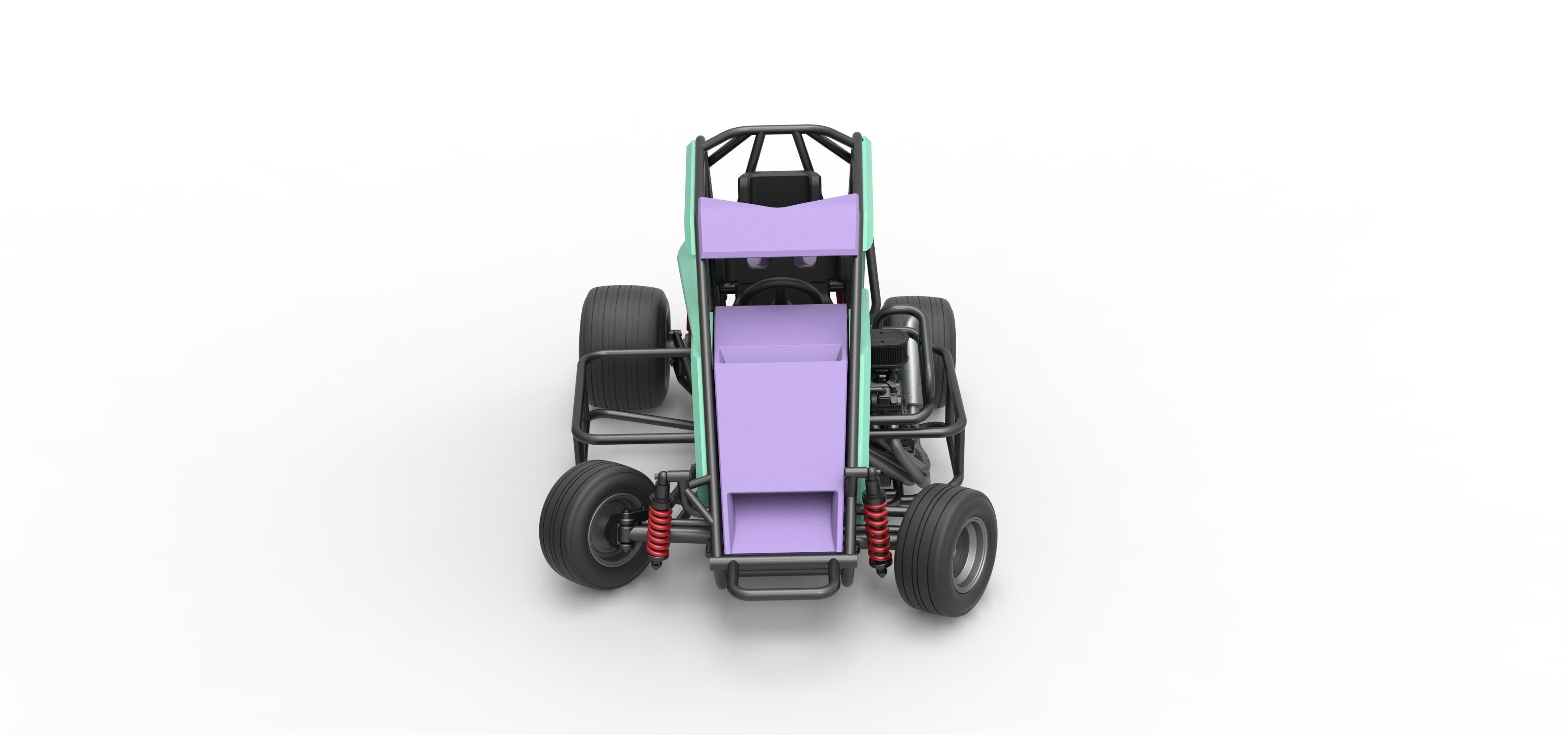 600 Micro sprint car while turning Scale 1 to 25 3D print model_8