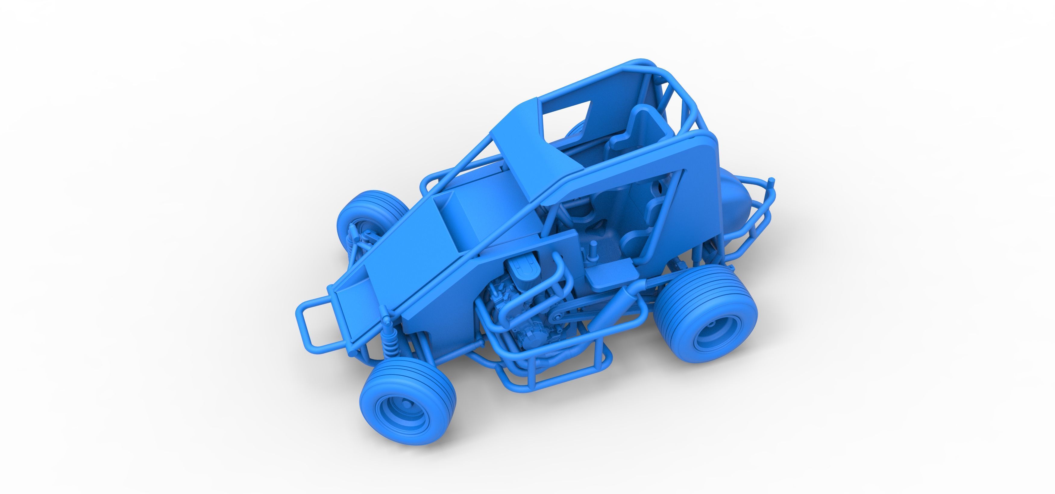 600 Micro sprint car while turning Scale 1 to 25 3D print model_32