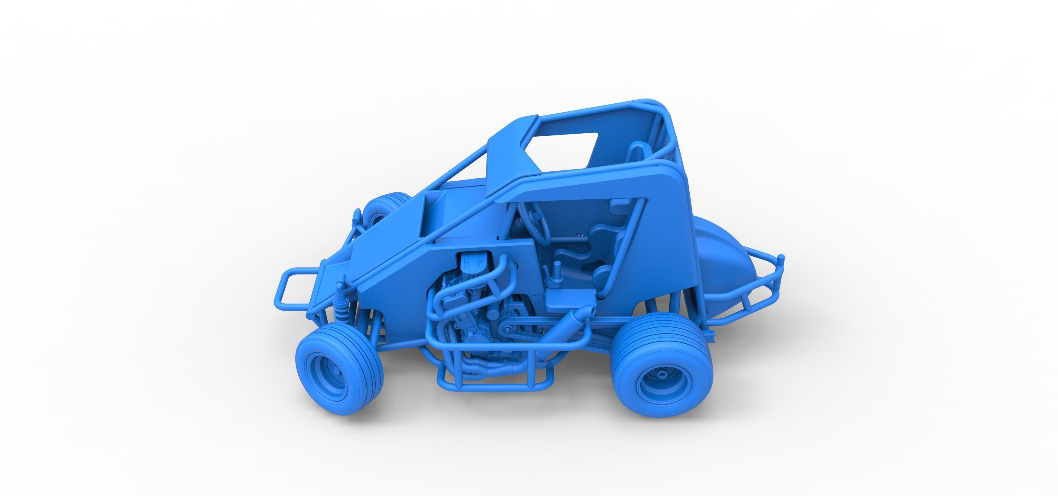 600 Micro sprint car while turning Scale 1 to 25 3D print model_38