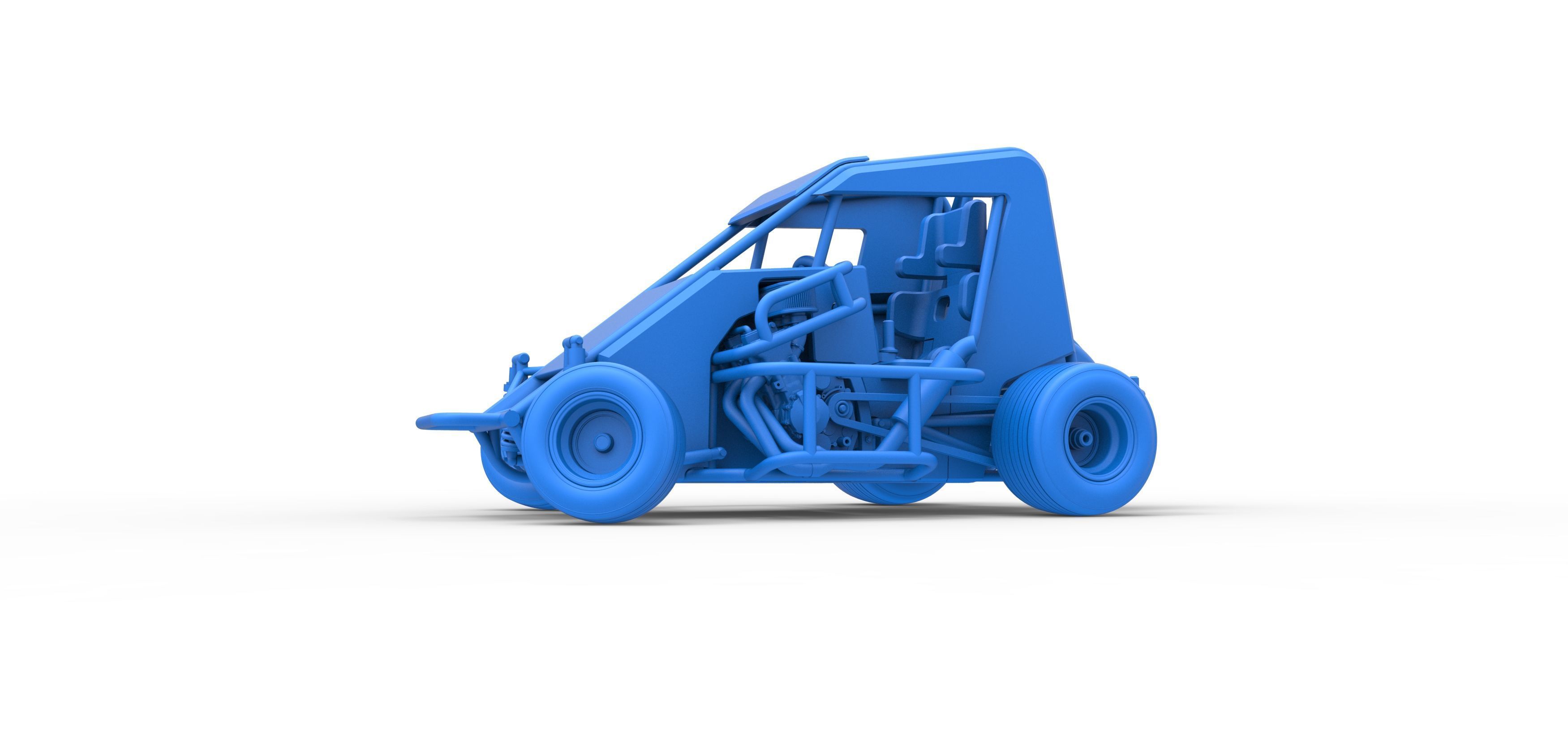 600 Micro sprint car while turning Scale 1 to 25 3D print model_30