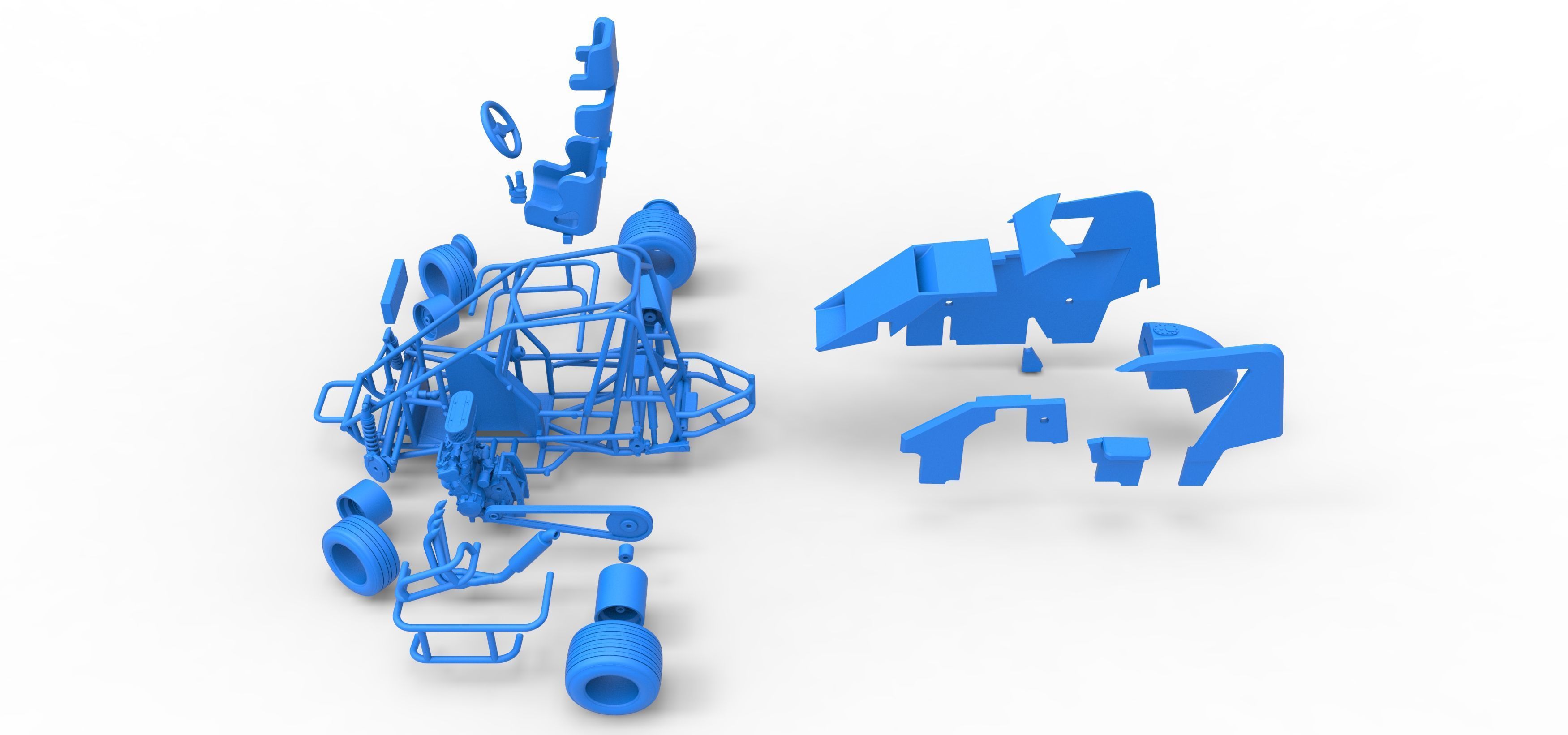 600 Micro sprint car while turning Scale 1 to 25 3D print model_61