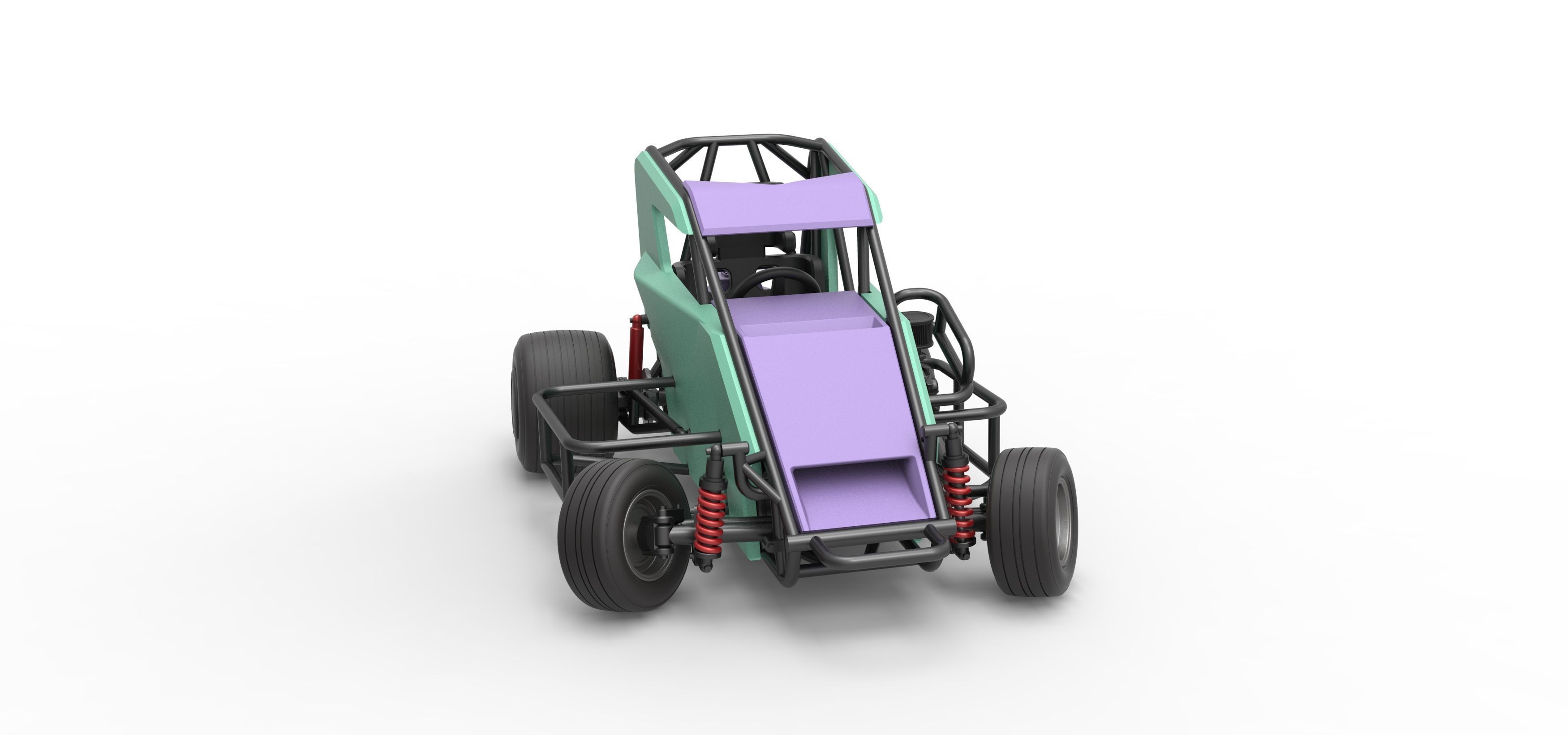 600 Micro sprint car while turning Scale 1 to 25 3D print model_27