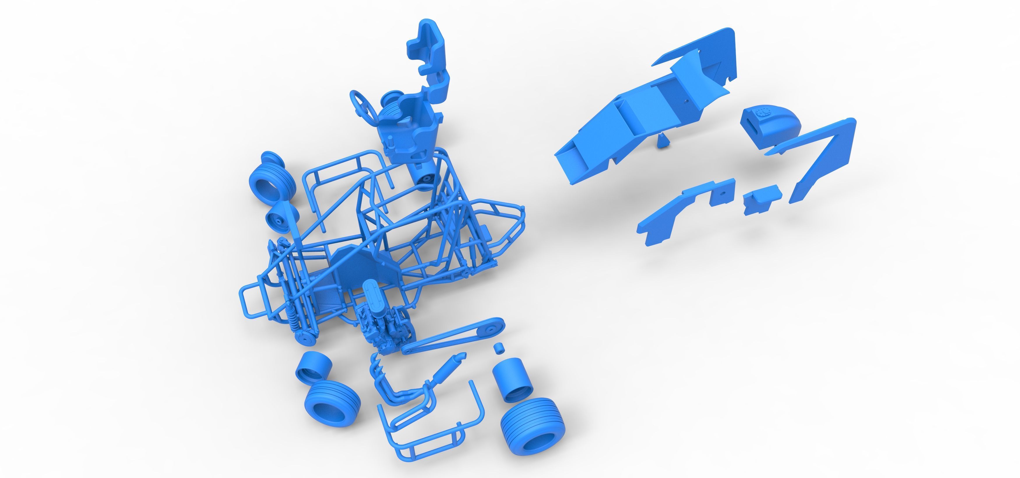 600 Micro sprint car while turning Scale 1 to 25 3D print model_57